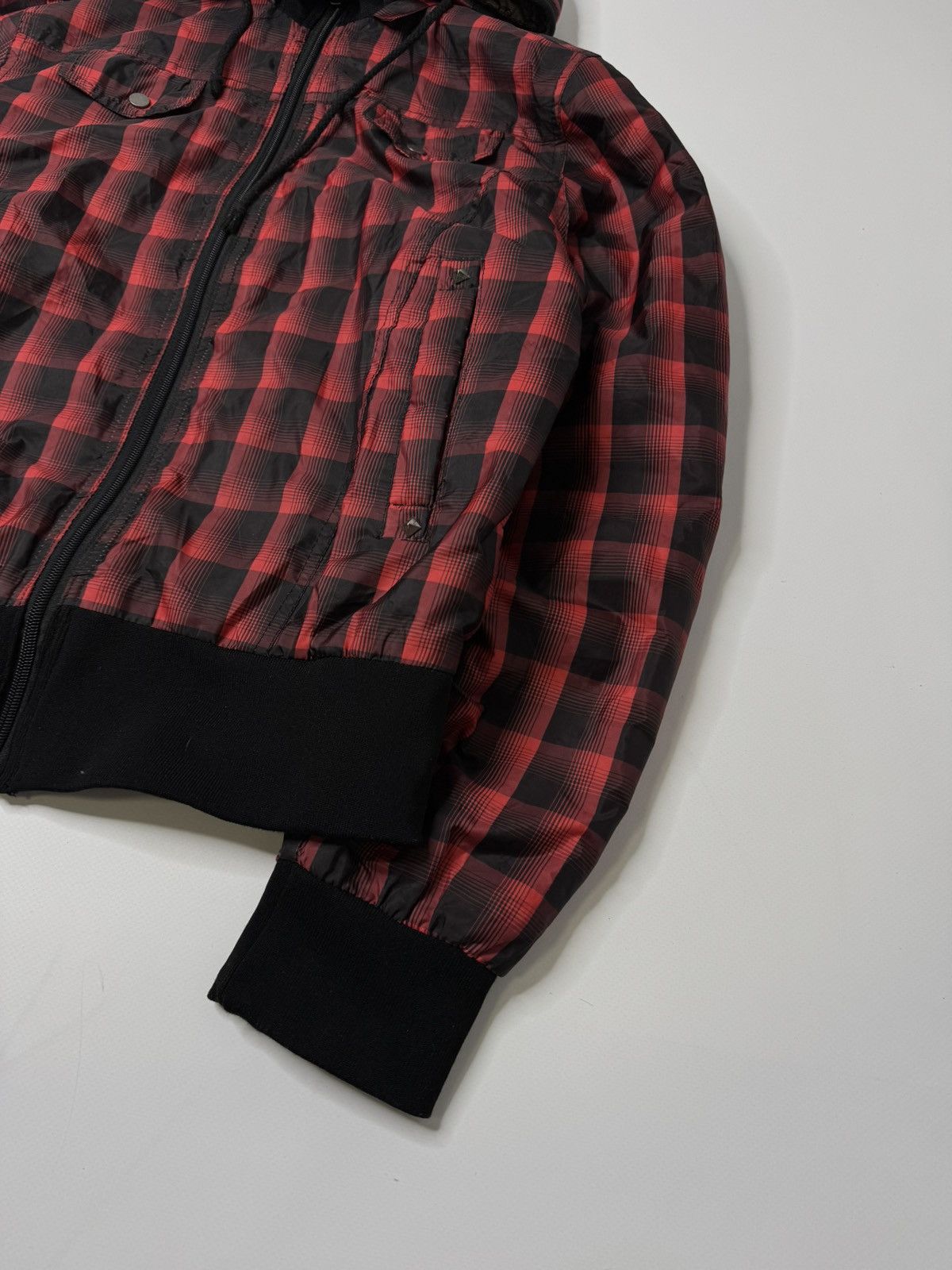 Vintage Vintage red black checked light jacket avant garde if6was9 Size S / US 4 / IT 40 - 4 Thumbnail