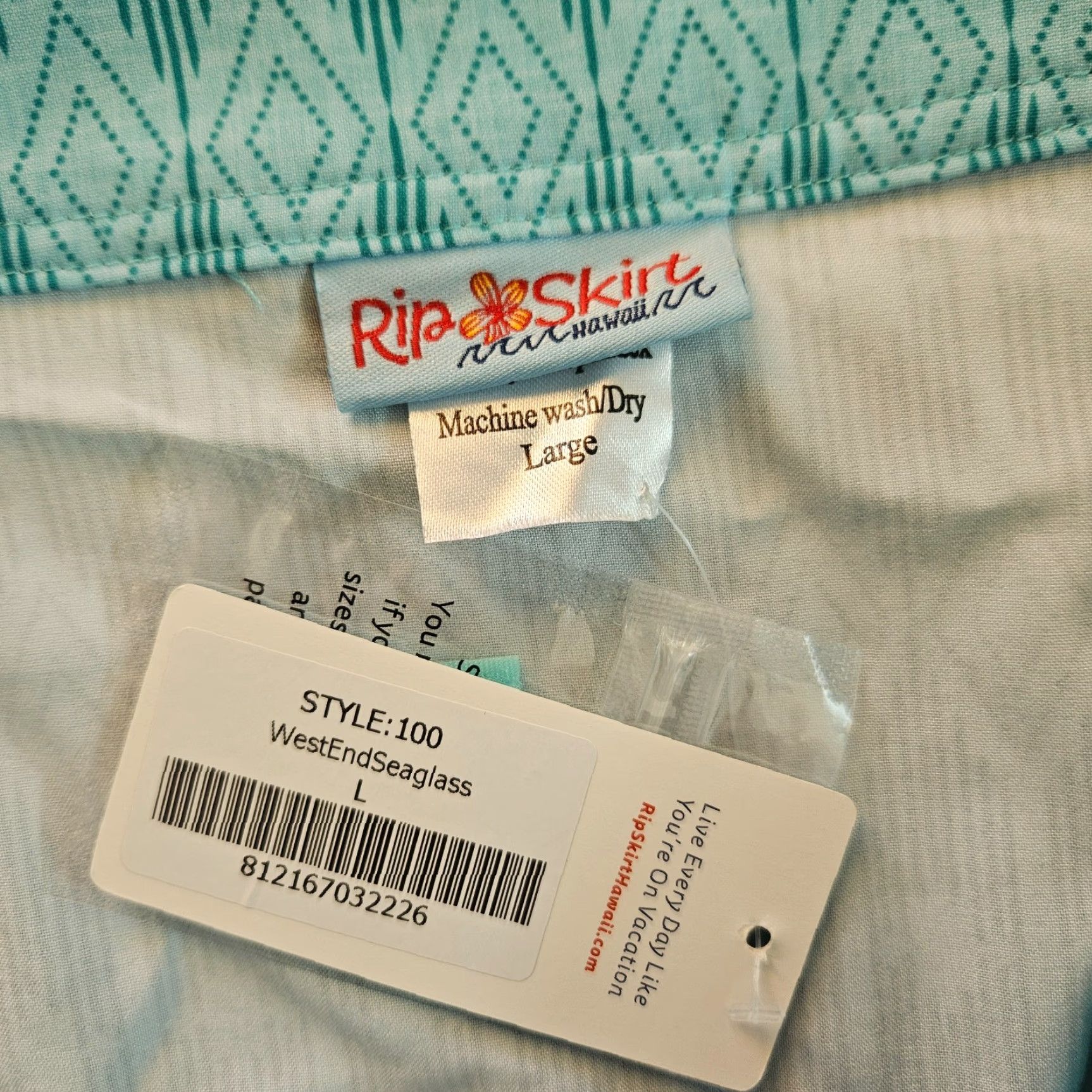 Vintage RipSkirt Hawaii Womens Wrap Skirt Sz Large Blue Green Seaglass Size 36" / US 14 / IT 50 - 4 Thumbnail