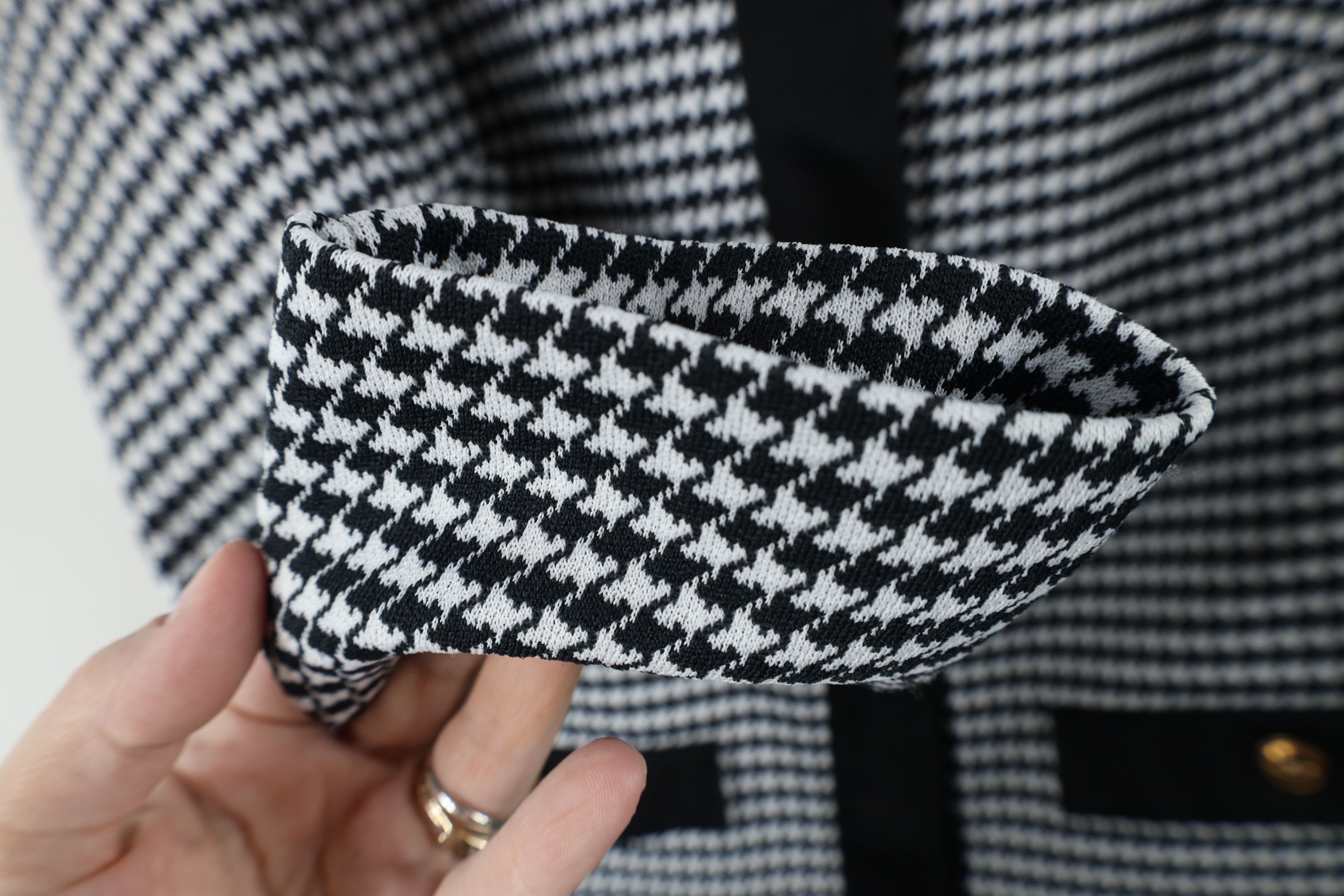 Vintage Vintage 60s Streetwear Houndstooth Knit Blazer Jacket USA Size S / US 4 / IT 40 - 6 Thumbnail