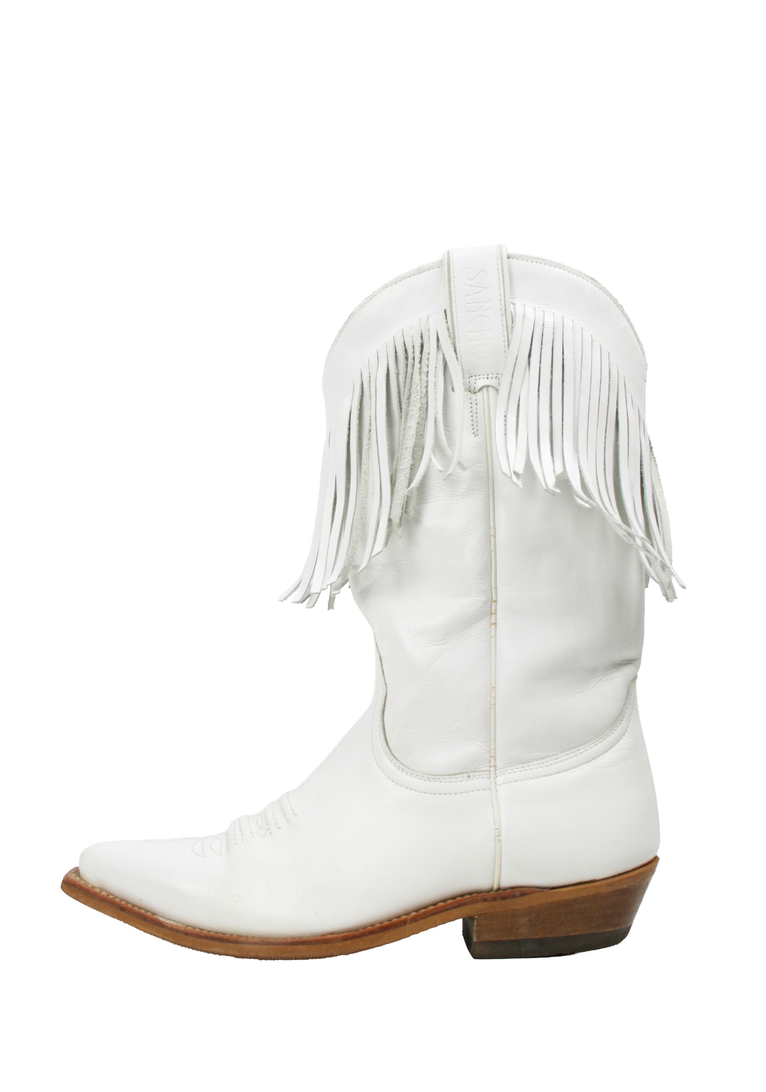 Sancho Boots 00S Y2K Cowboy Western Fringe Boots Vintage Size US 8 / IT 38 - 2 Thumbnail