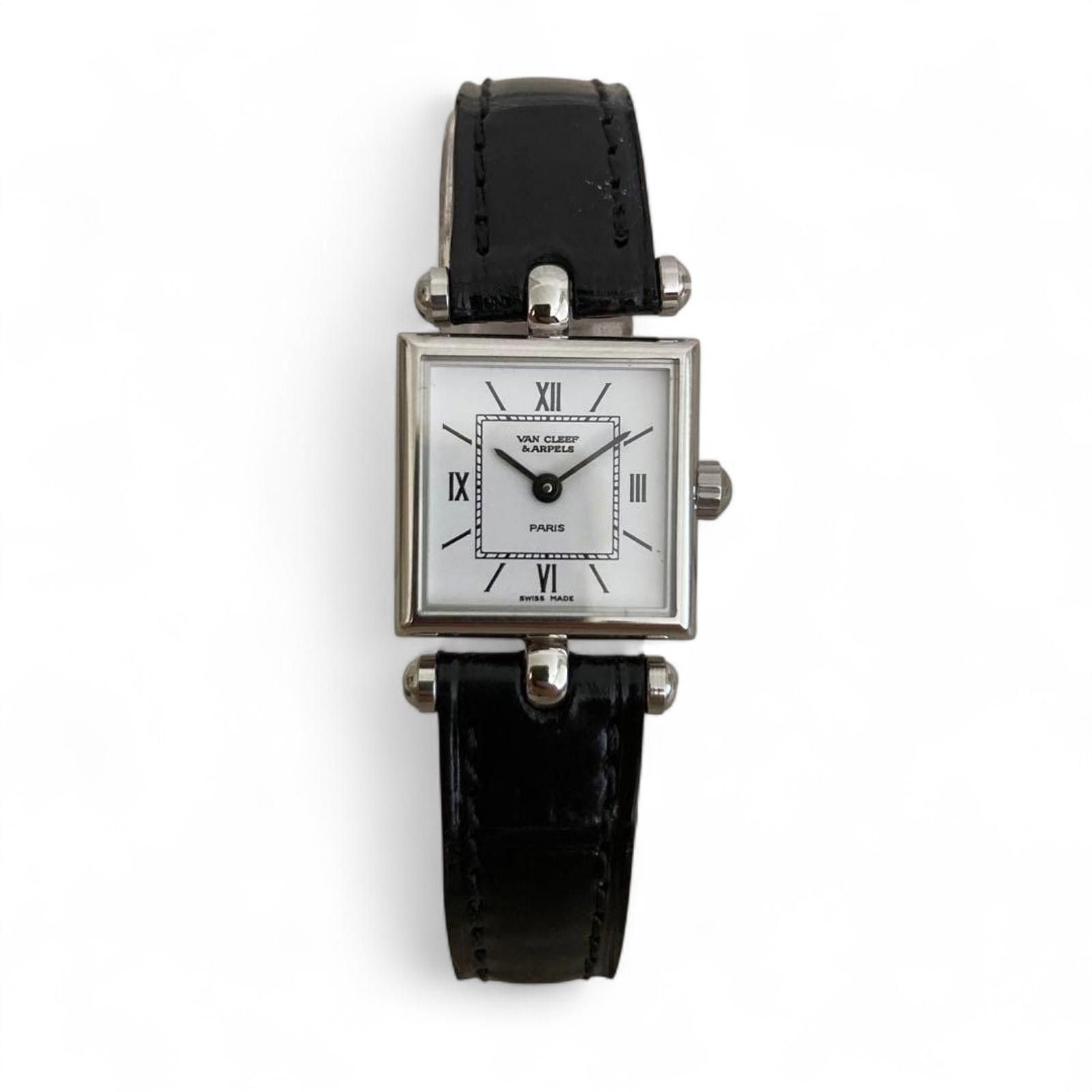 Van Cleef & Arpels Van Cleef & Arpels - Classic Square Dial Wristwatch Croco Size ONE SIZE - 2 Thumbnail