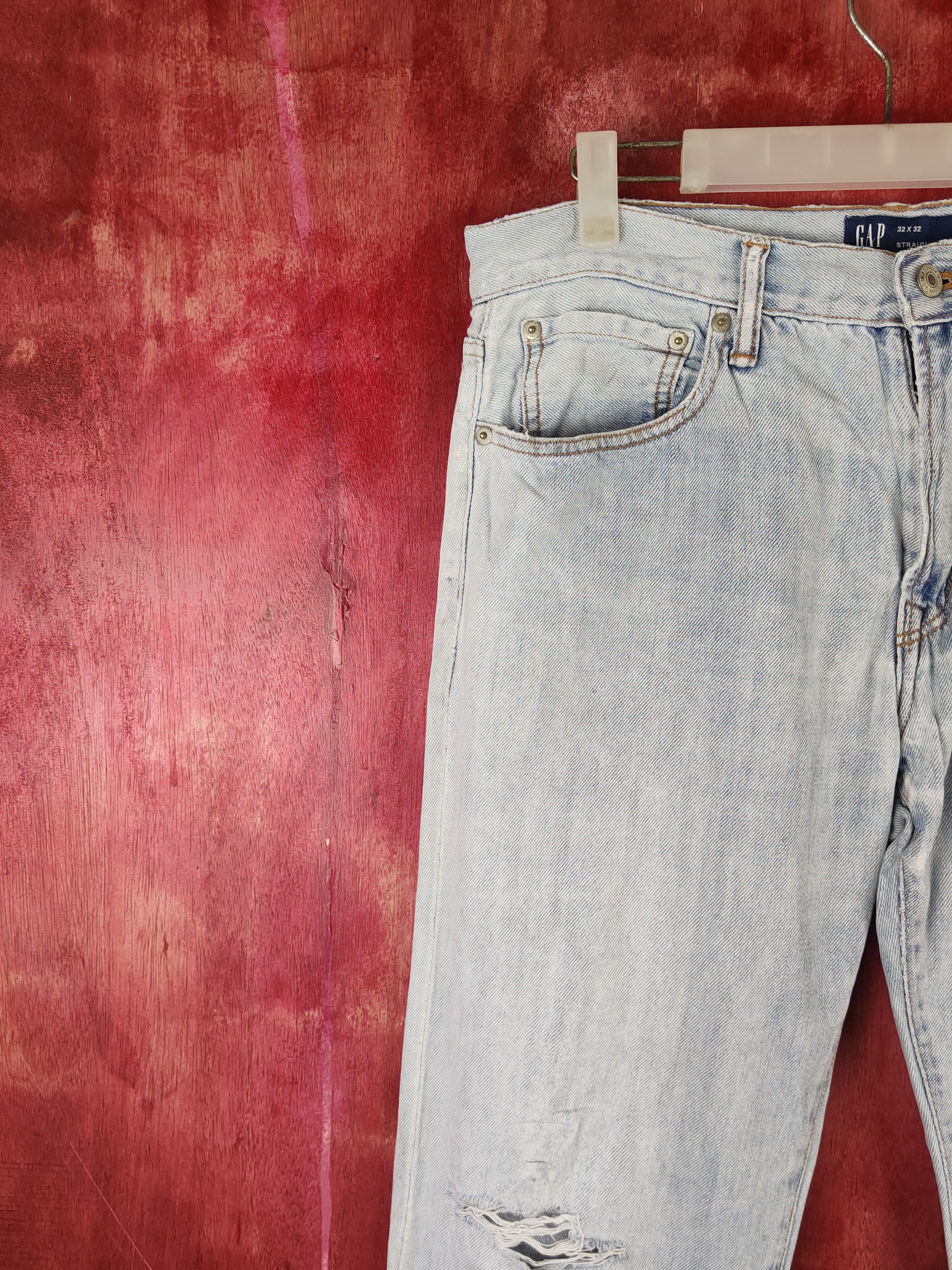 Gap GAP Blue Faded Distressed Ripped Jeans #1665 Size US 32 / EU 48 - 3 Thumbnail