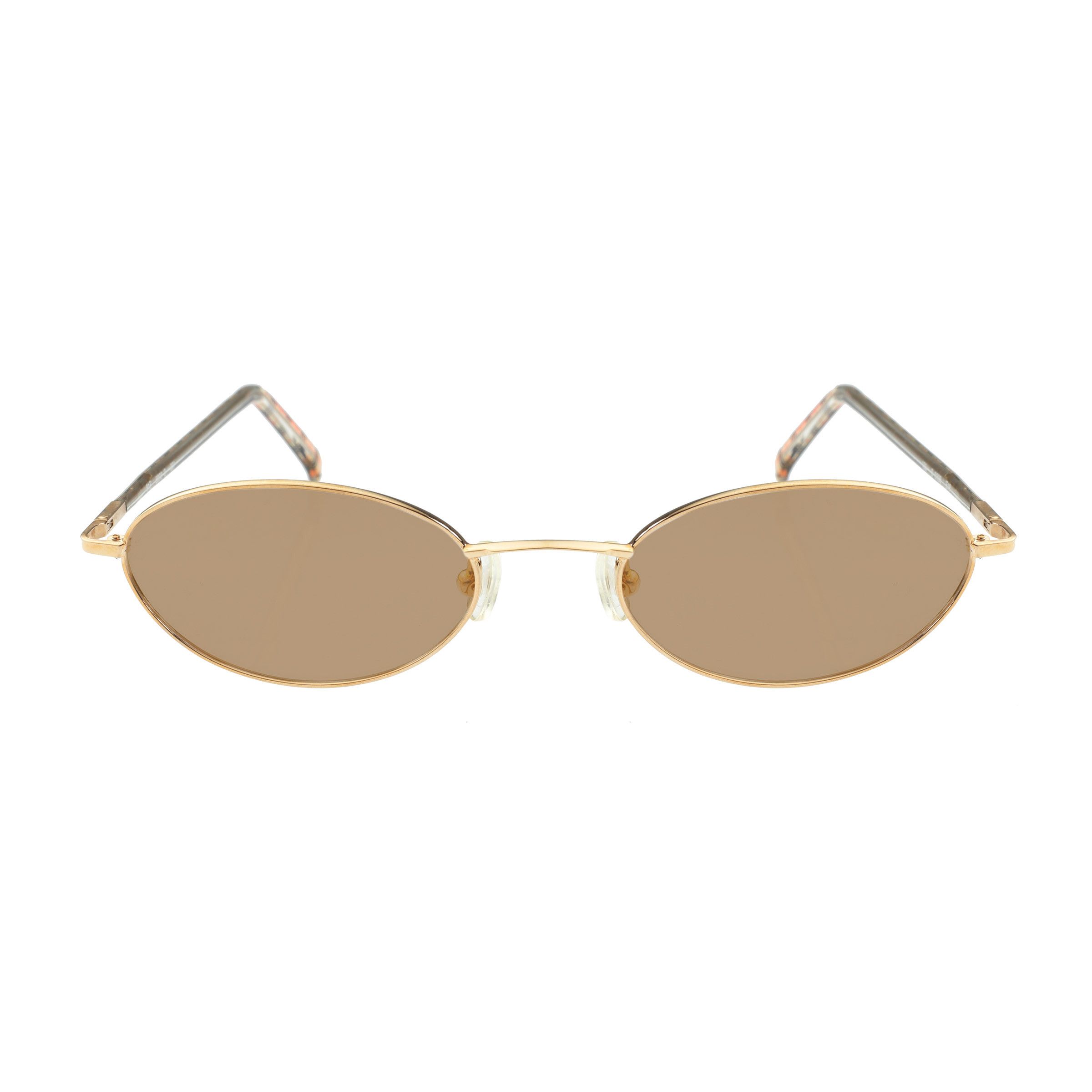 Burberry Burberry '90s Check Gold Oval Frame Sunglasses Brown Size ONE SIZE - 3 Thumbnail
