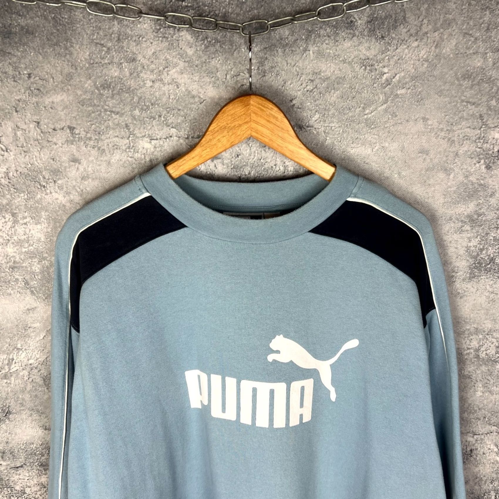 Puma VINTAGE Puma Sweatshirt Men XL Blue Big Logo Cotton Blend Pullover Size US XL / EU 56 / 4 - 2 Thumbnail