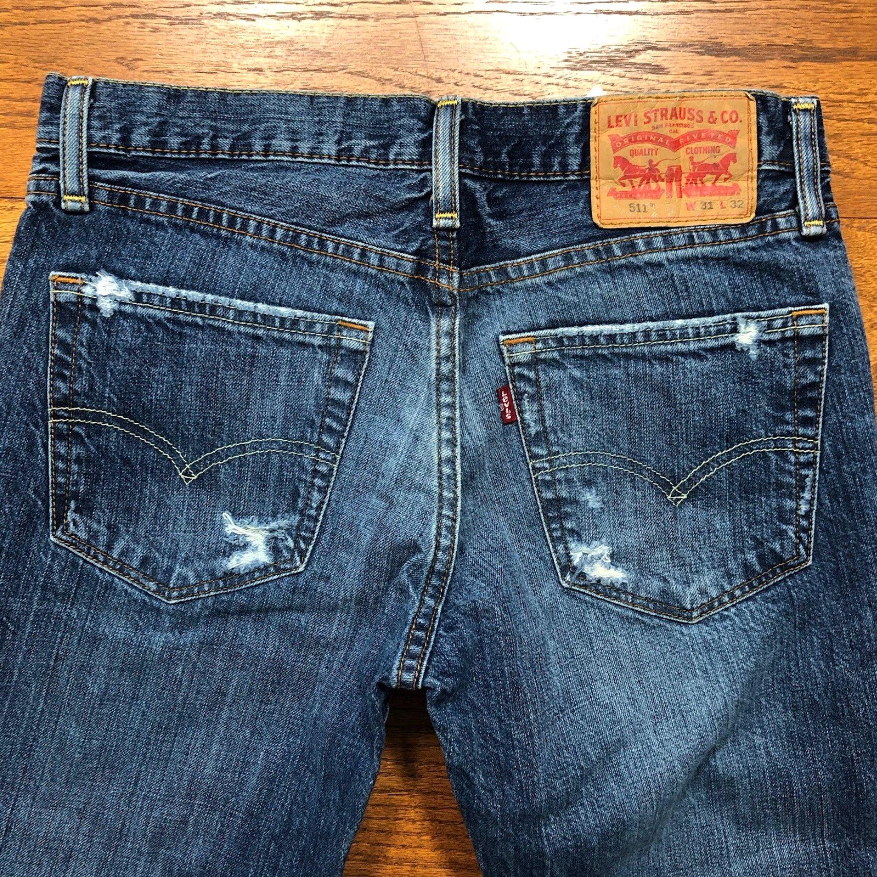 Levi's Levi's 511 Denim Jeans Slim Straight Distressed Mens 31x32 Blue Jeans Slim Straight Distressed Mens 31x32 Blue Levi's 511 Size US 31 - 5 Thumbnail