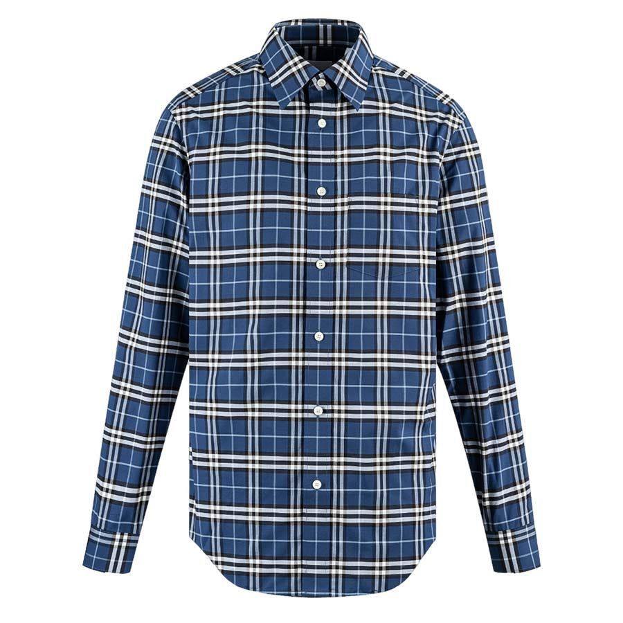 image of Burberry O1Srvl11E0524 Long Sleeve Check Cotton Shirt In Multicolor, Men's (Size Large)