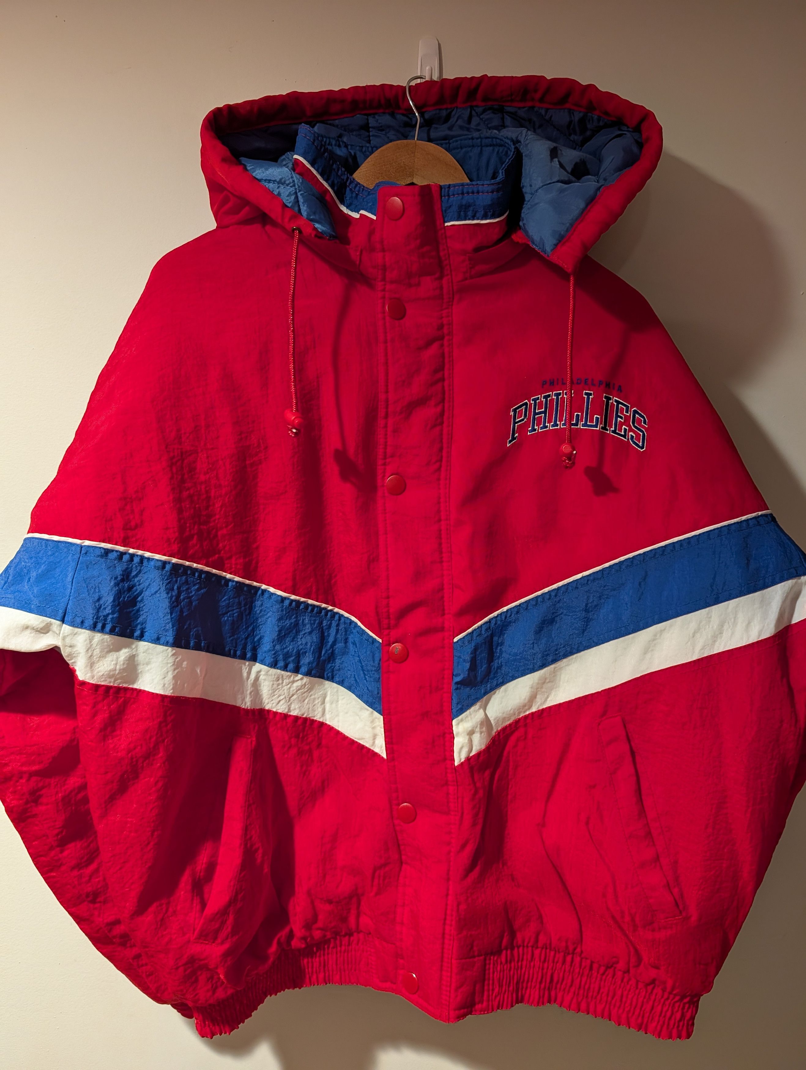 MLB Vintage 90s Philadelphia Phillies Starter Jacket Coat MLB Size US L / EU 52-54 / 3 - 1 Thumbnail