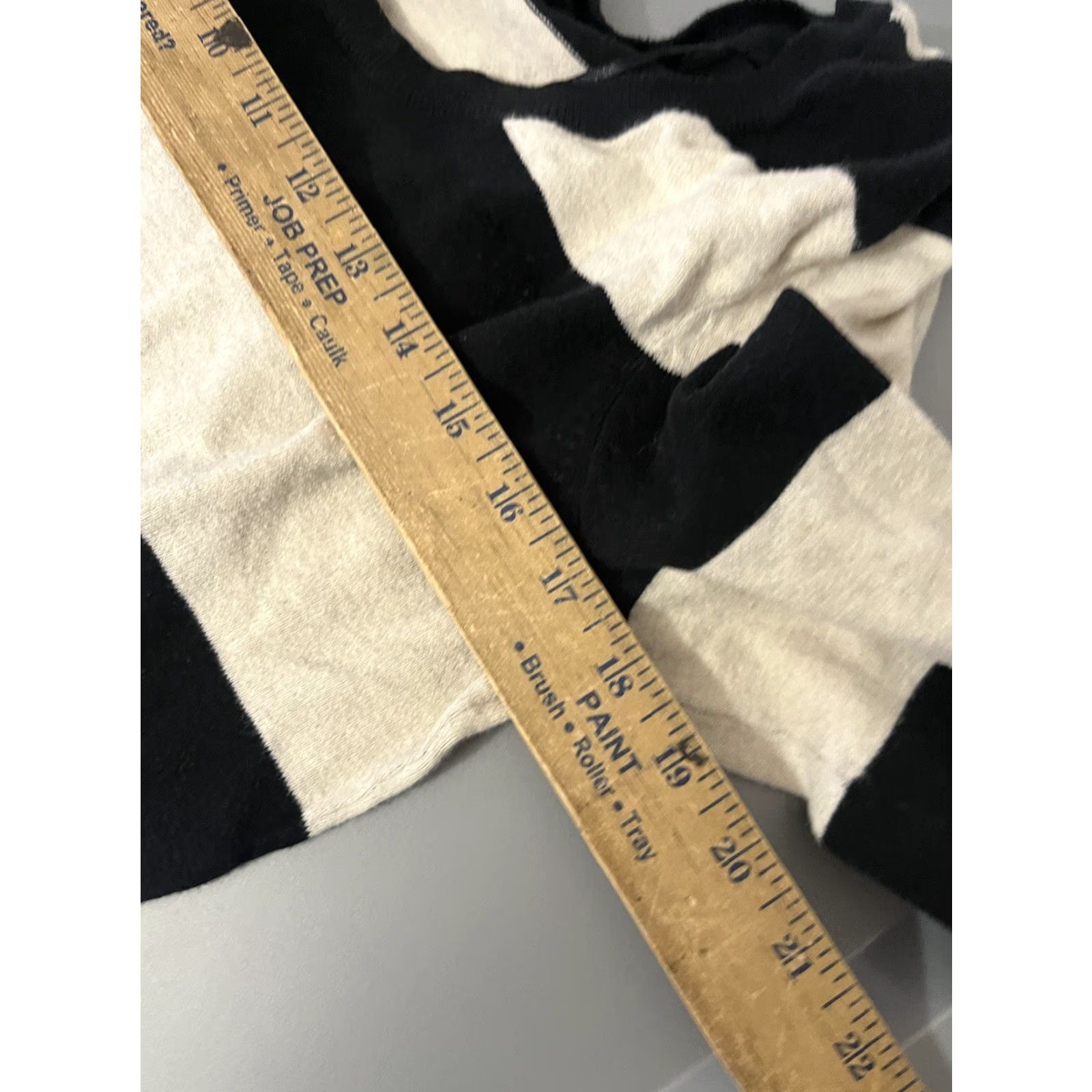 H&M VINTAGE H&M Women's Long Sleeve Striped Dress Size Large Black Cream Knitted A-Line Knee-Length Size L / US 10 / IT 46 - 5 Thumbnail