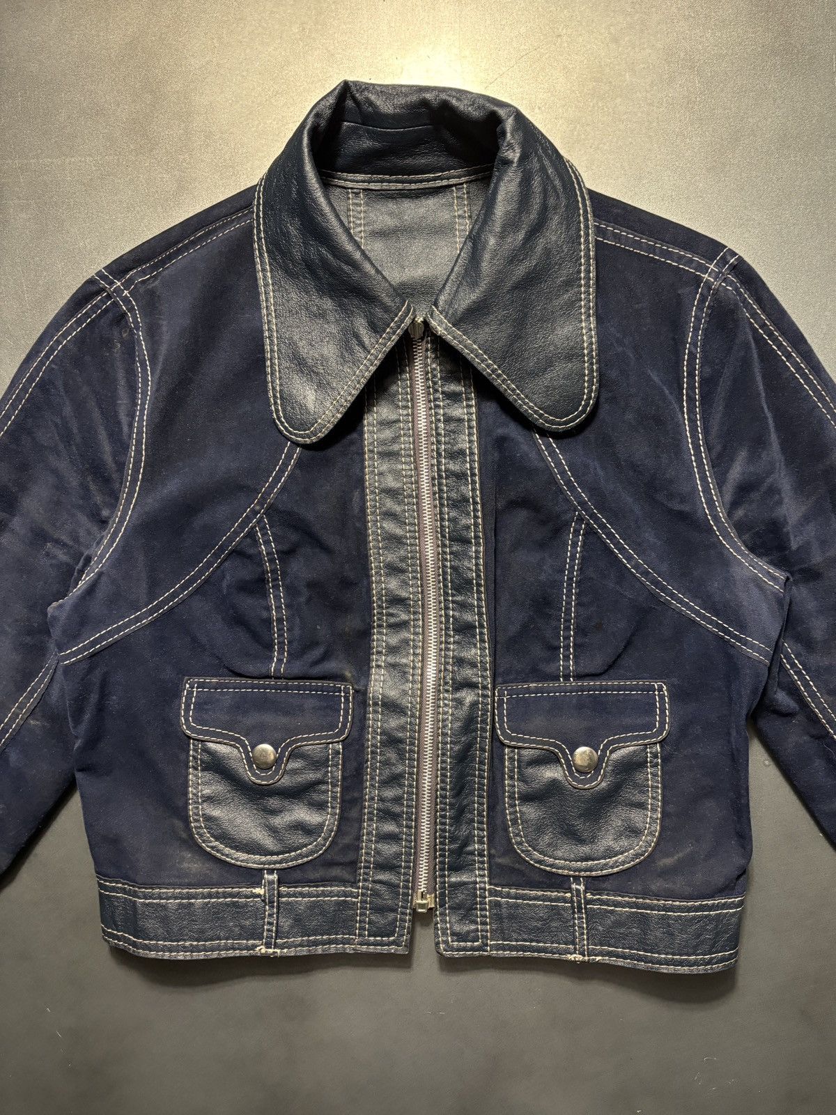 Vintage True Vintage Ricky Jacket Reversible Crop Two Tone Trucker Size US XS / EU 42 / 0 - 7 Thumbnail