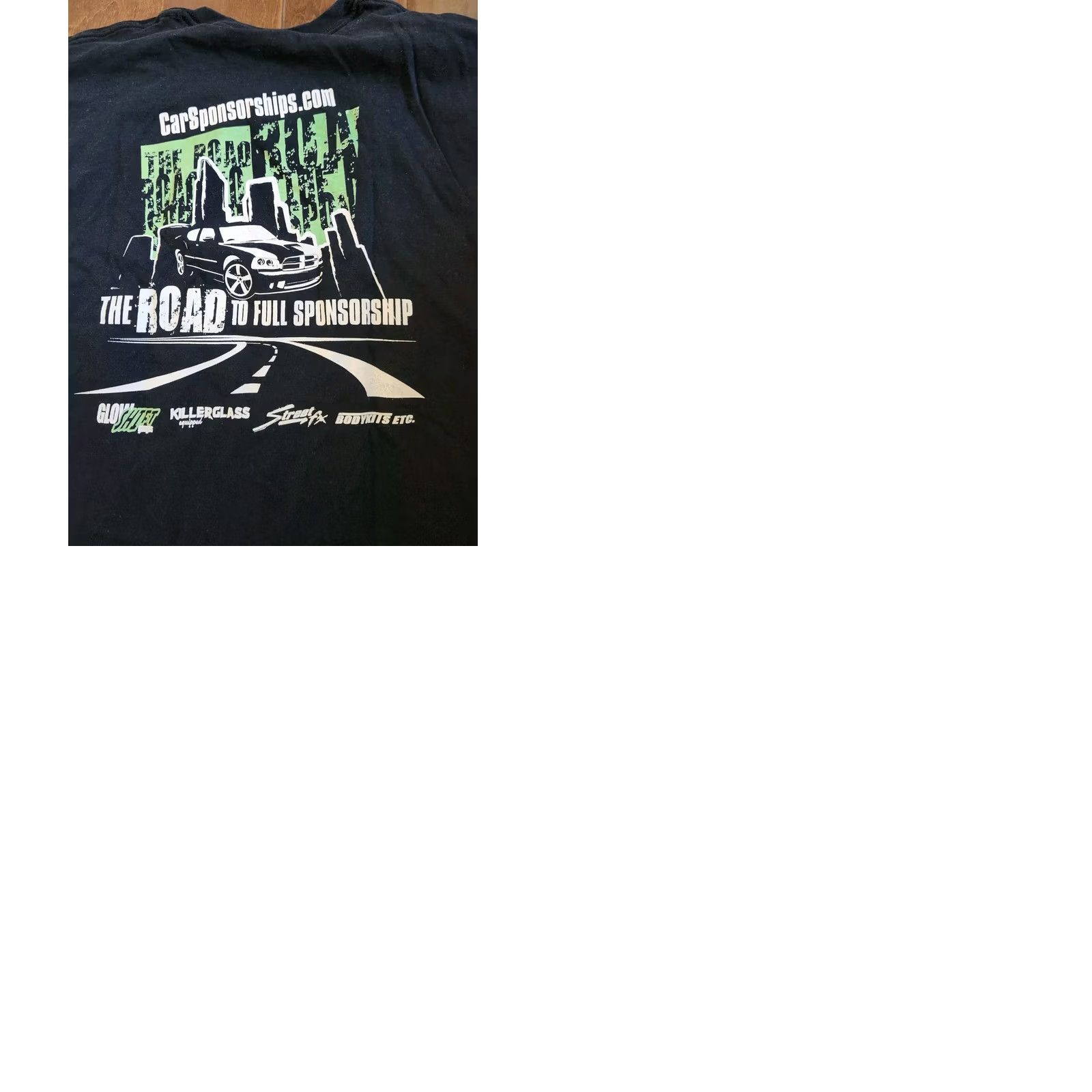 Gildan Gildan T-Shirt Car Sponsorship Road To Full Sponsorship Graphic Tee Black Size L Men's Short Sleeve Crew Neck Cotton Graphic Print All Seasons Size US L / EU 52-54 / 3 - 9 Thumbnail
