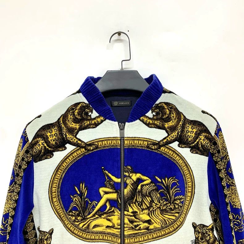 Versace Versace Baroque print zippered baseball uniform long sleev Size US L / EU 52-54 / 3 - 5 Thumbnail