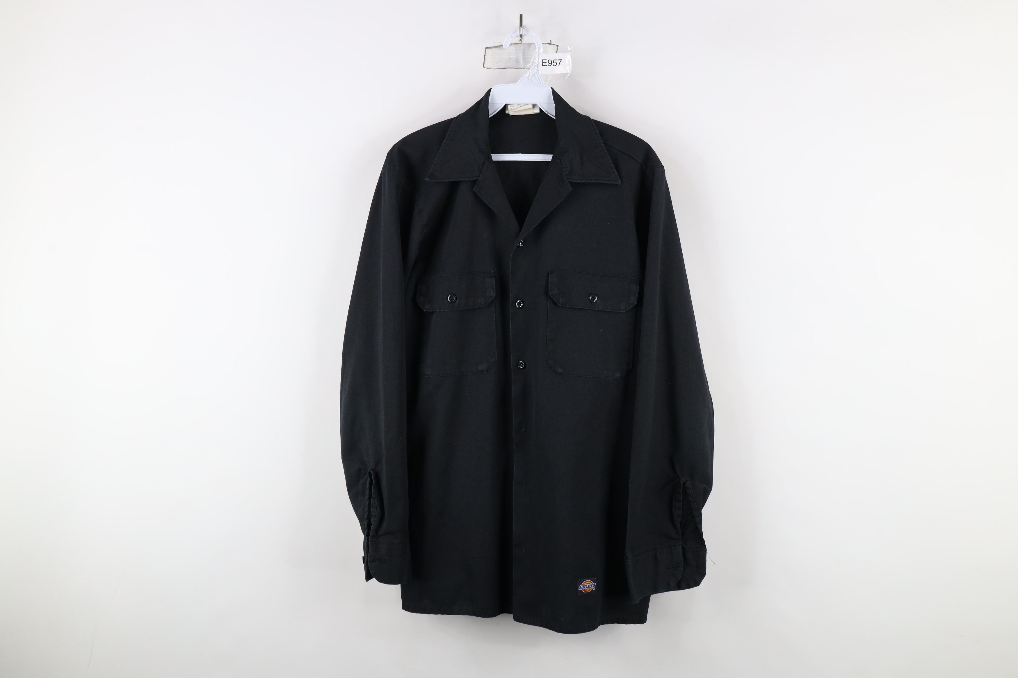 Dickies × Vintage Vintage 90s Dickies Thrashed Workwear Button Shirt Black USA Size US M / EU 48-50 / 2 - 1 Thumbnail