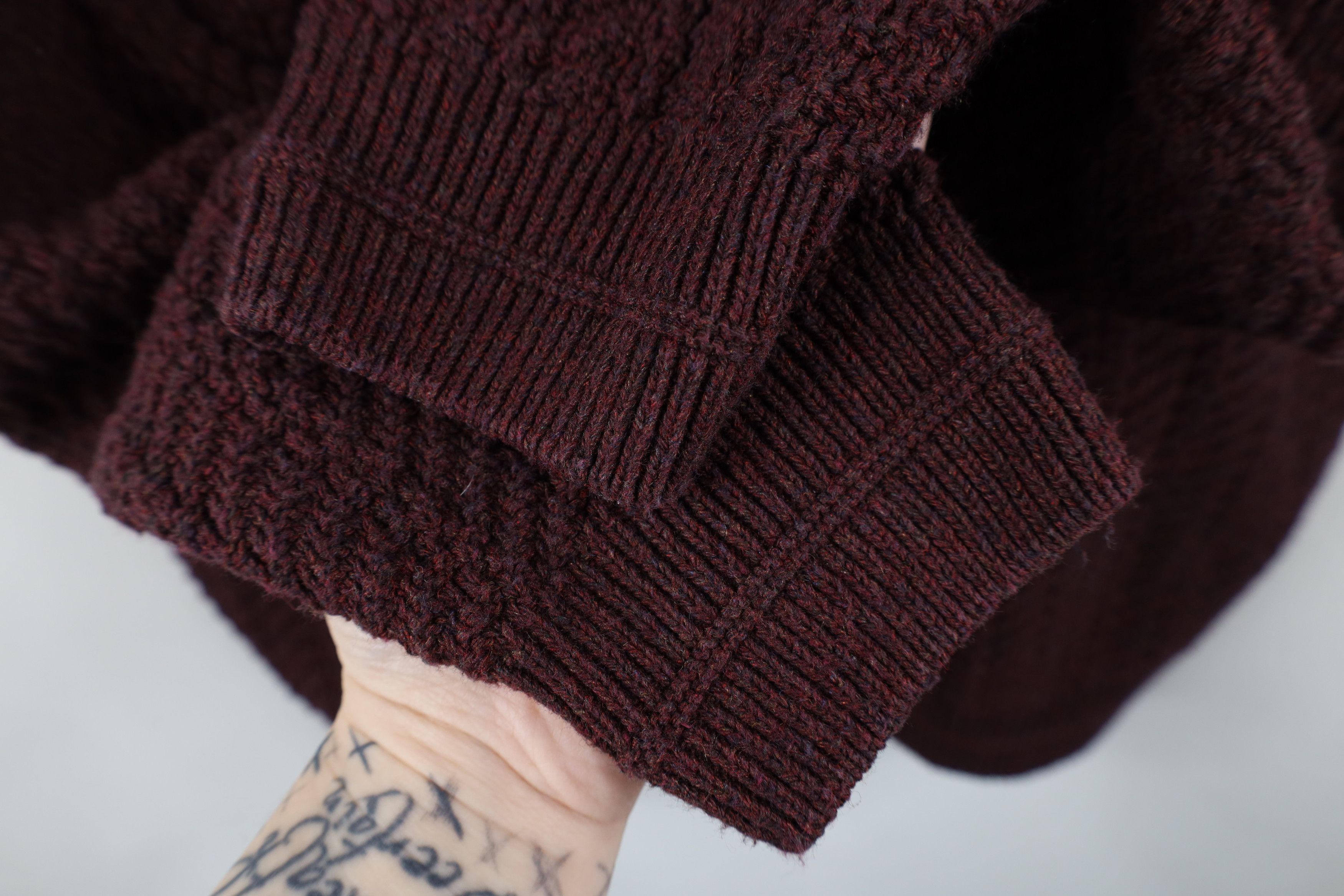 Vintage Vintage 90s Streetwear Hand Framed Knit Crewneck Sweater Red Size US XXL / EU 58 / 5 - 6 Thumbnail