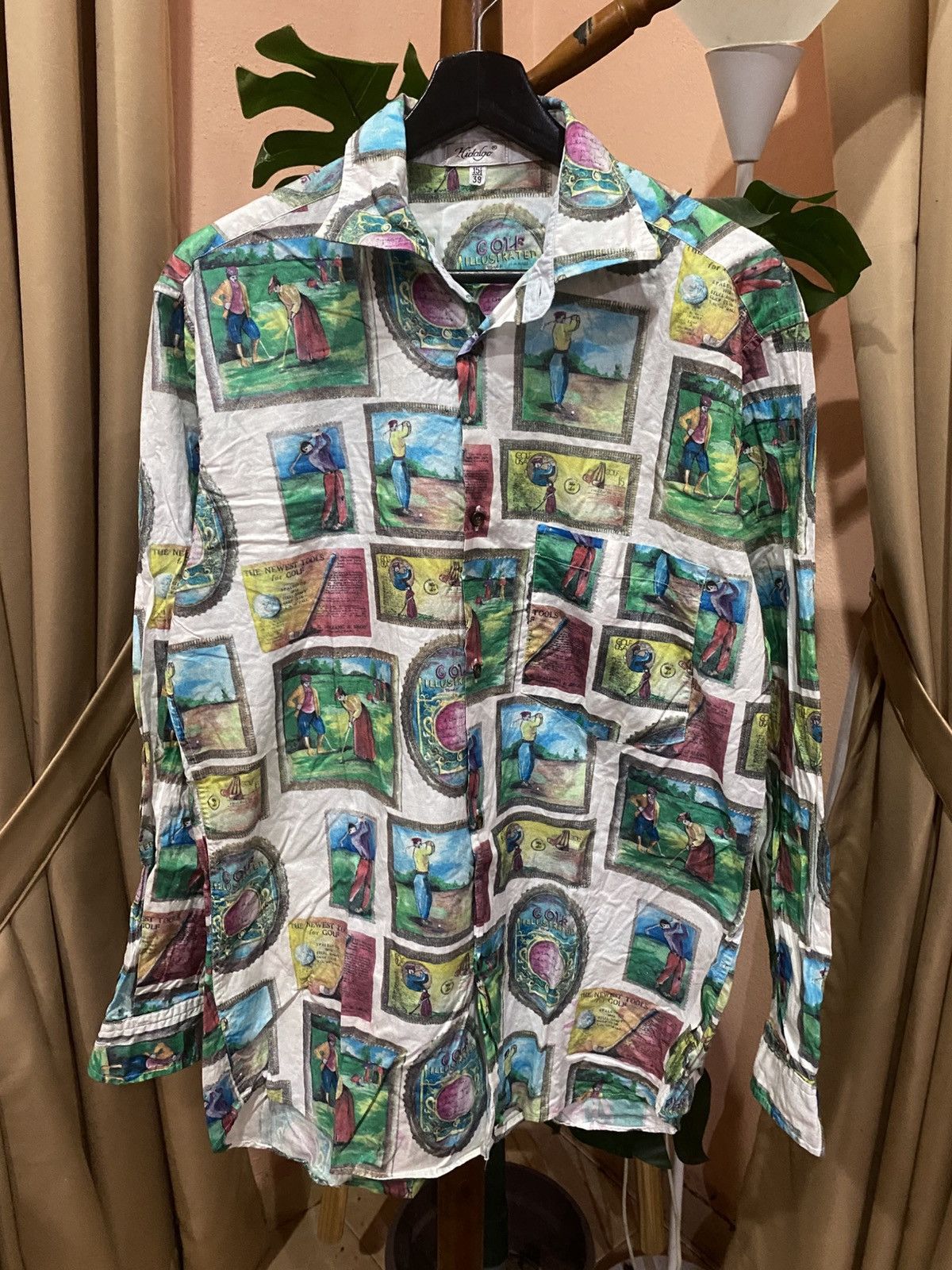 Vintage Hidalgo Golf Illustrated Print Shirt – All-Over Golf Graphic Size US M / EU 48-50 / 2 - 1 Thumbnail