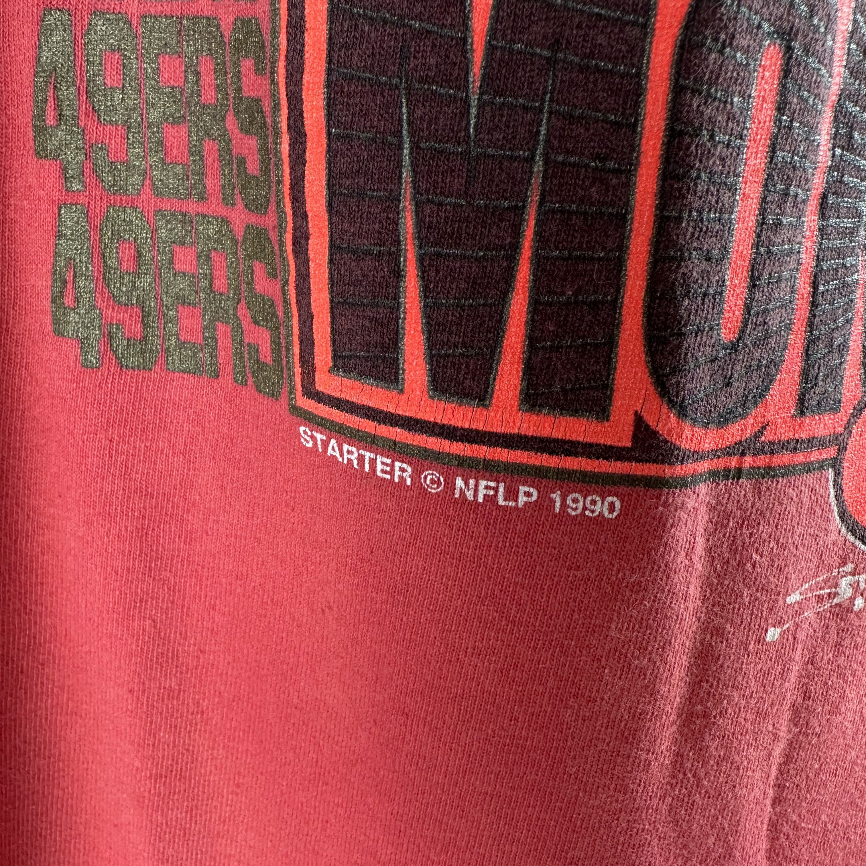 Vintage 1990 Joe Montana San Francisco 49ers NFL Starter T-Shirt Size US XL / EU 56 / 4 - 6 Thumbnail