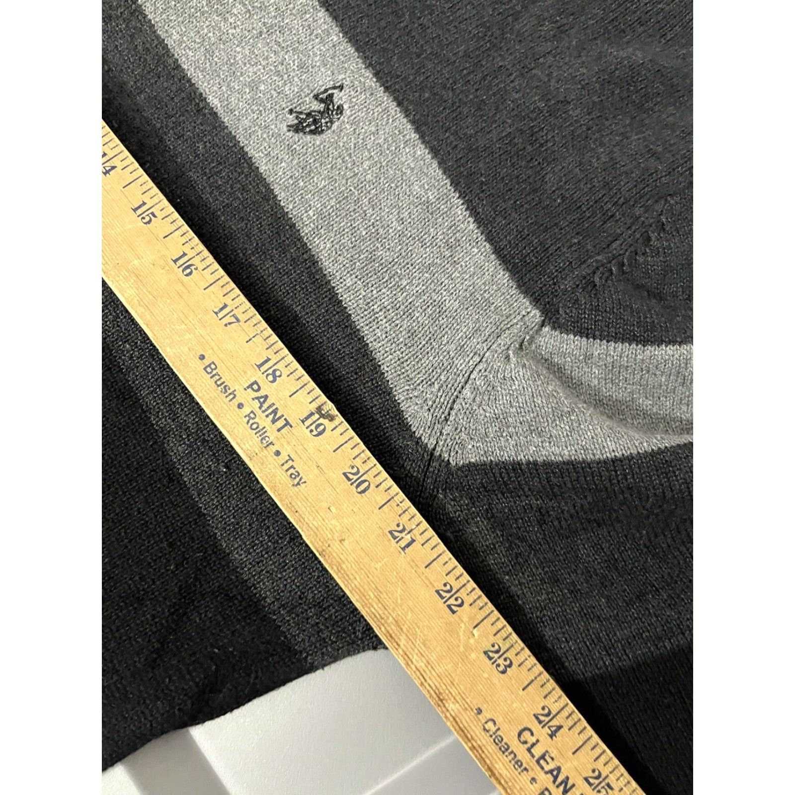 Vintage US Polo Assn Sweater 1/4 Zip Mens 2XL XXL Gray Striped Long Sleeve Mock Cotton Size US XXL / EU 58 / 5 - 5 Thumbnail