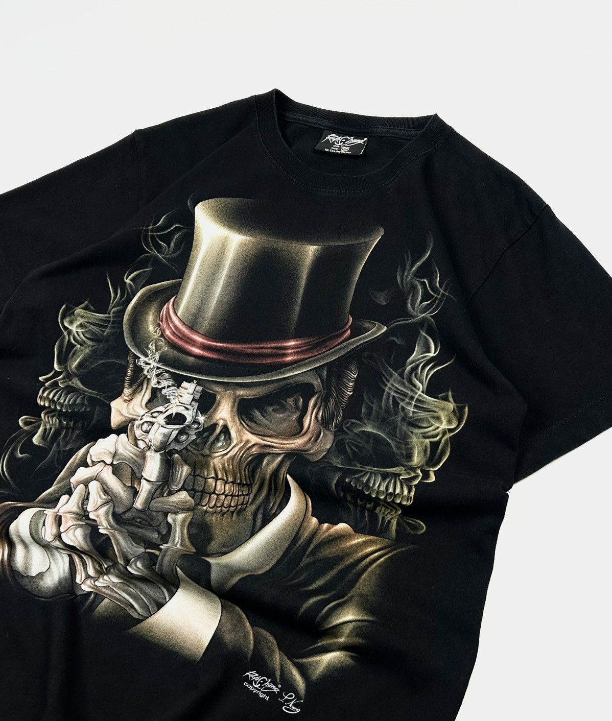 Vintage Vintage Rock Chang tee Skull Gun T-shirt y2k Size US M / EU 48-50 / 2 - 5 Thumbnail