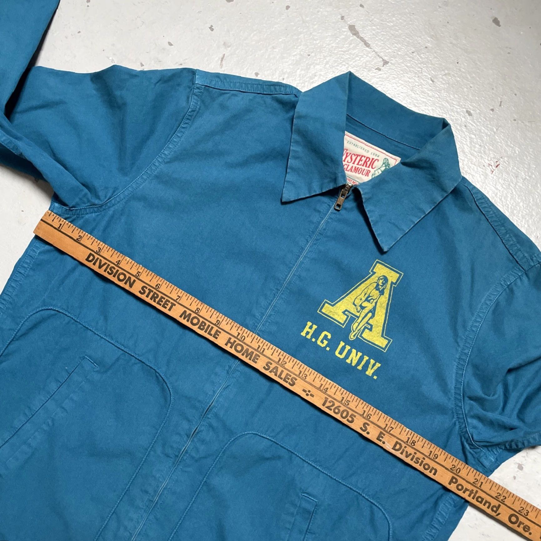 Hysteric Glamour Hysteric Glamour University Girl Cotton College OverDyed Japan Work Jacket M Blue Bomber Jacket Unisex Adults XS? Size US M / EU 48-50 / 2 - 2 Thumbnail