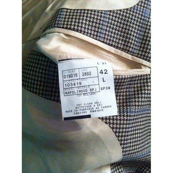 Saks Fifth Avenue SAKS FIFTH AVENUE MEN'S 100%WOOL SPORT COAT BLAZER SIZE:42L Size 42L - 11 Thumbnail
