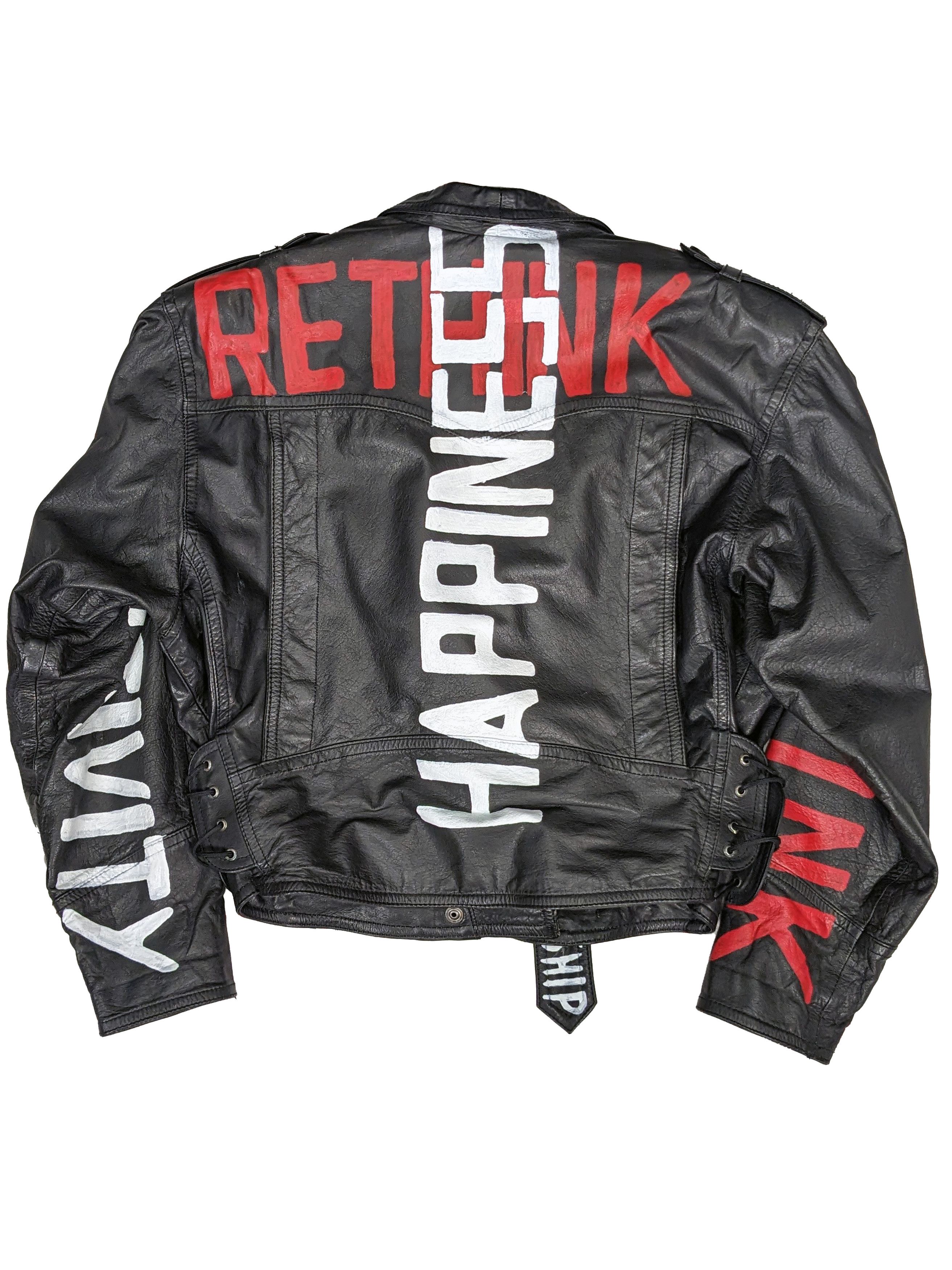 Vintage Vintage custom hand-painted leather motorcycle biker jacket Size M / US 6-8 / IT 42-44 - 4 Thumbnail