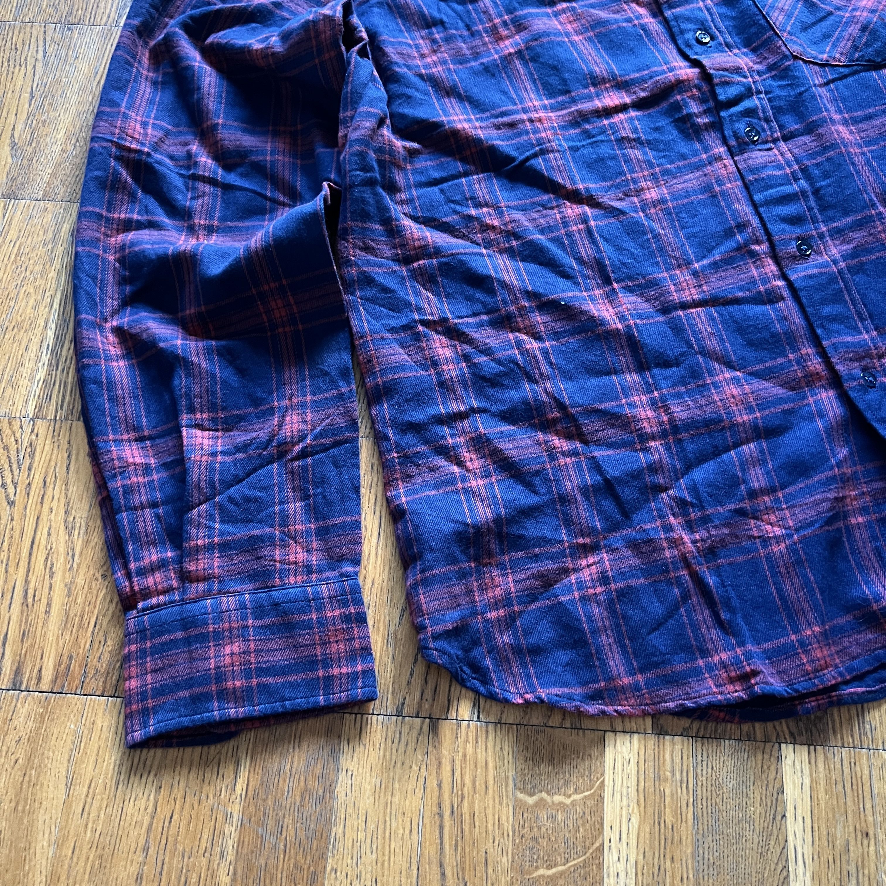 C.O.F. Studio Men's COF STUDIO BD FLANELL Indigo Blue Red Check Shirt Size US L / EU 52-54 / 3 - 5 Thumbnail