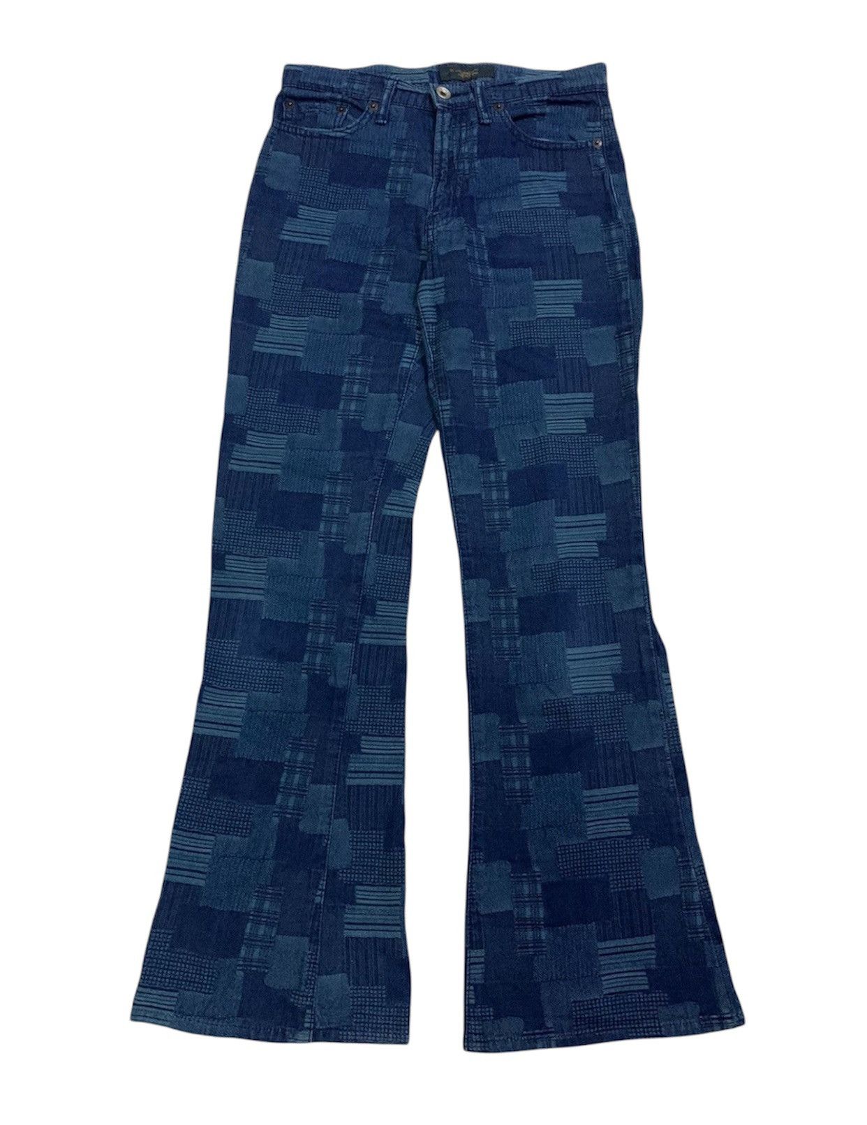 Indigo Vintage Japanese Flare Indigo Blue Patchwork Pant Size 26" / US 2 / IT 38 - 1 Thumbnail