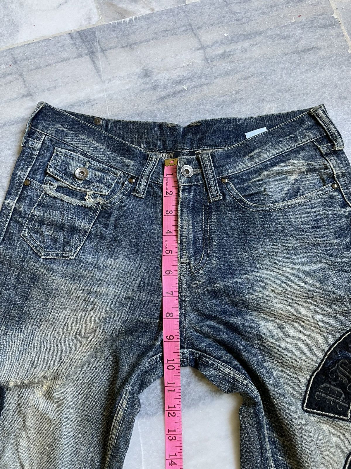 Le Grande Bleu (L.G.B.) Semantic Design LGB Style Flare Denim Pants Size US 31 - 17 Thumbnail