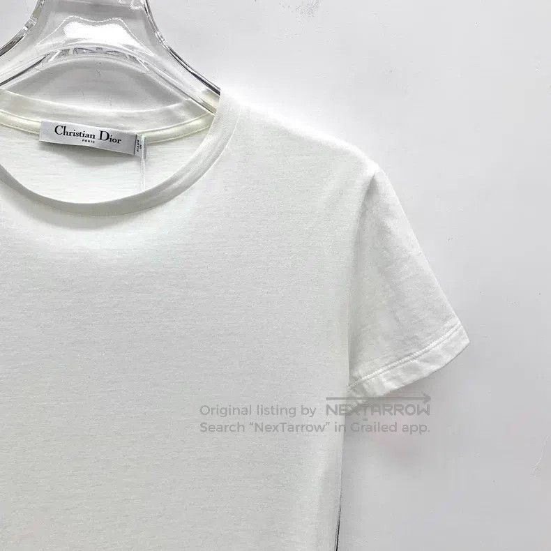 Dior Dior White round-neck cotton short-sleeved T-shirt Size XS / US 0-2 / IT 36-38 - 3 Thumbnail