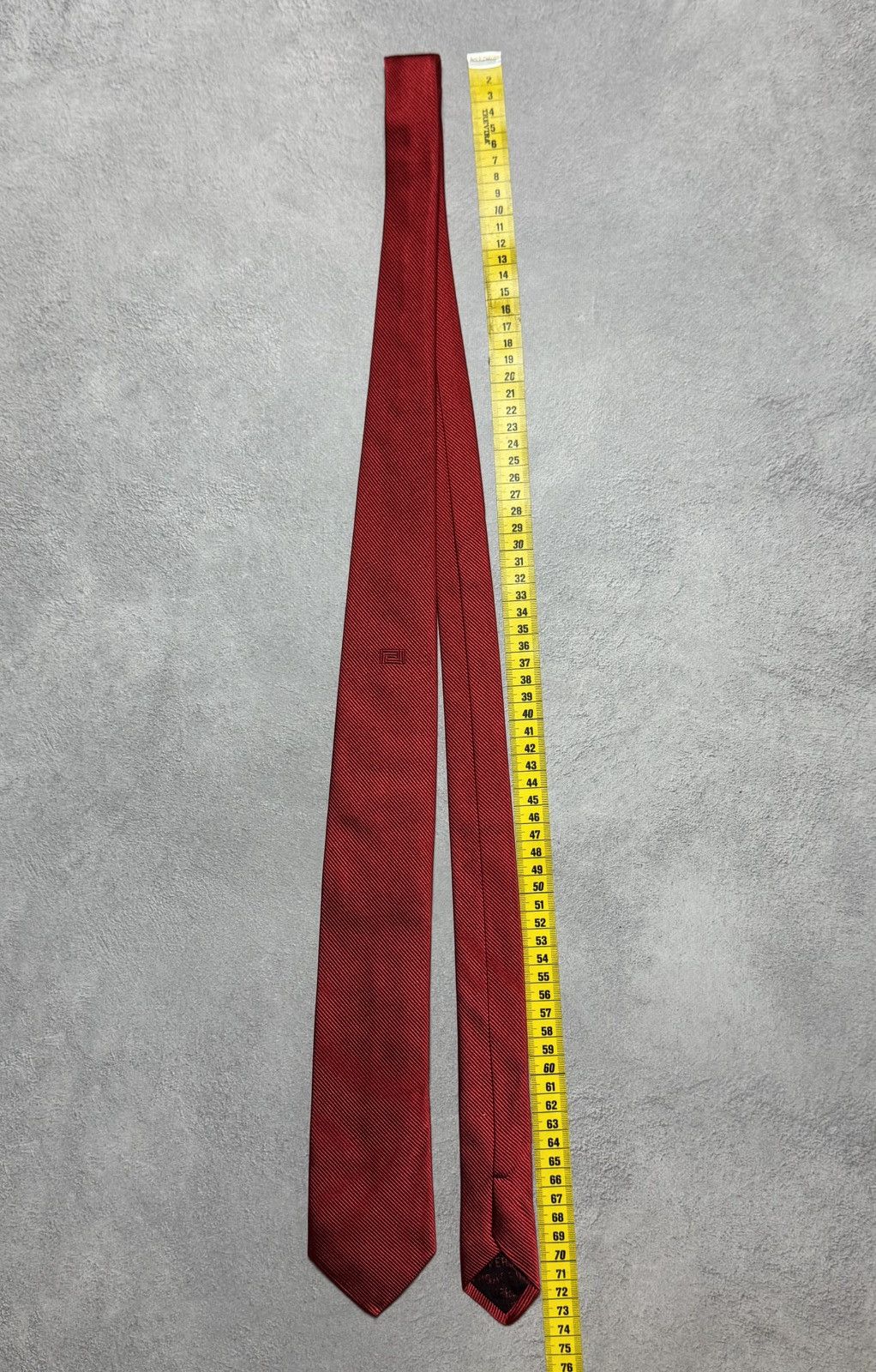 Versace Versace 100% Silk Cravatte Tie Red Small Logo Size ONE SIZE - 10 Thumbnail