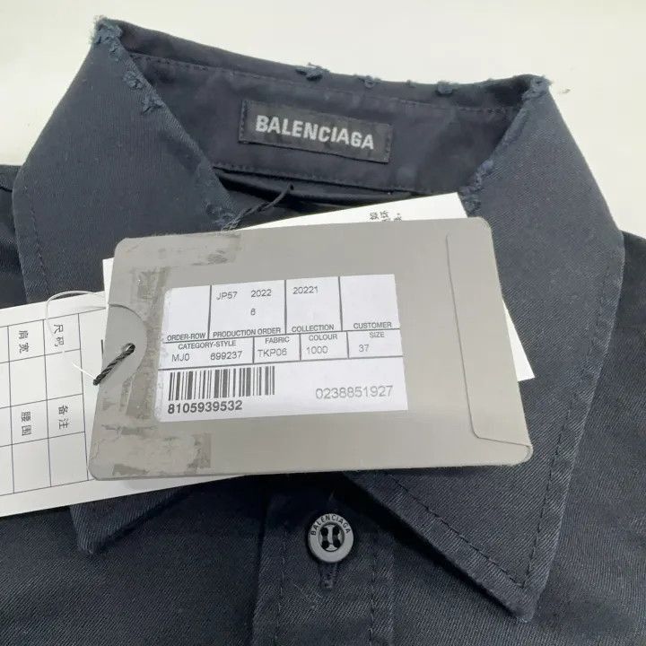 Balenciaga Balenciaga Balenciaga Black Fit Long Sleeve Shirt -2507 Size US S / EU 44-46 / 1 - 1 Thumbnail