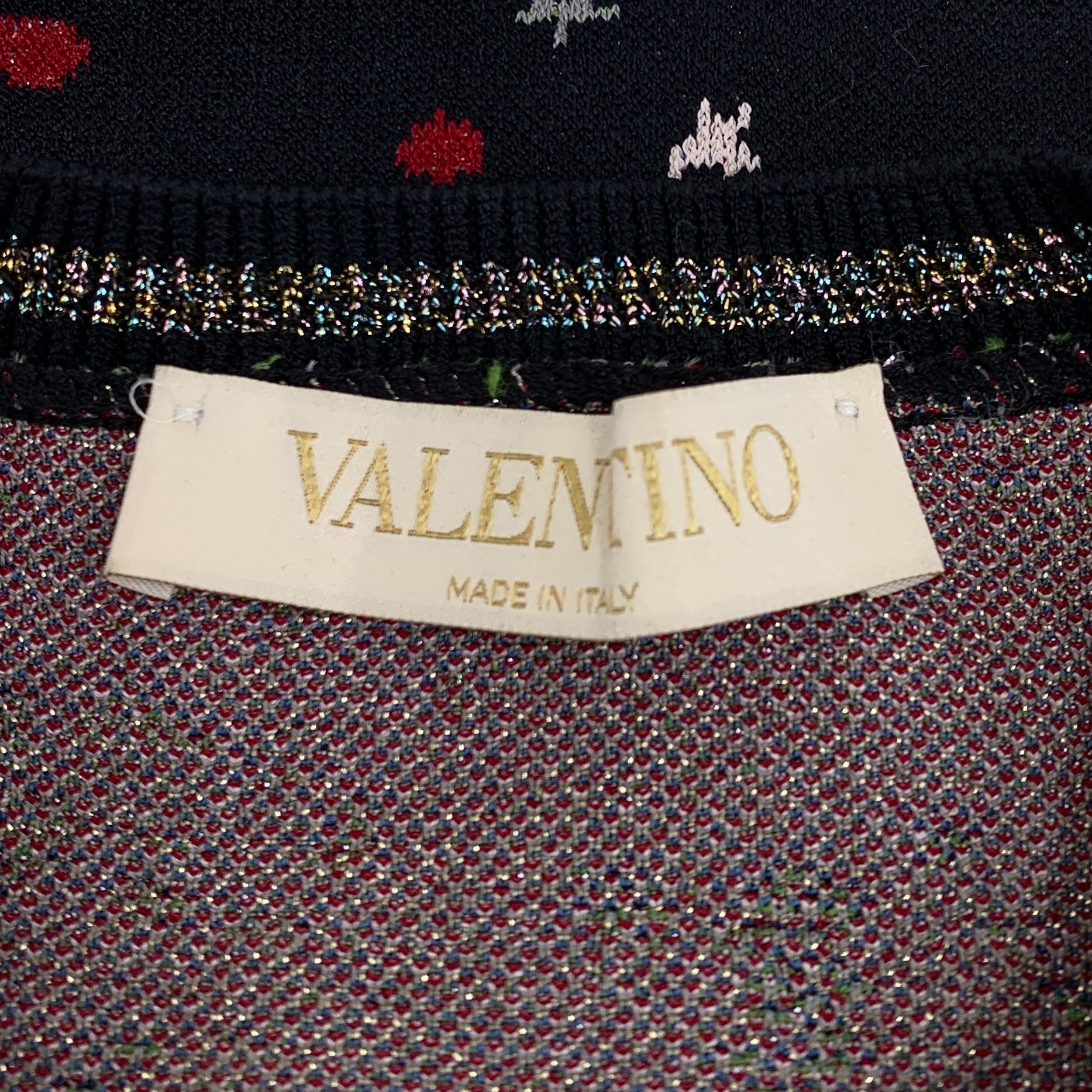 Valentino Valentino Black Cosmic Starry Sky Inlaid Round-Neck Long-Sle Size M / US 6-8 / IT 42-44 - 2 Thumbnail