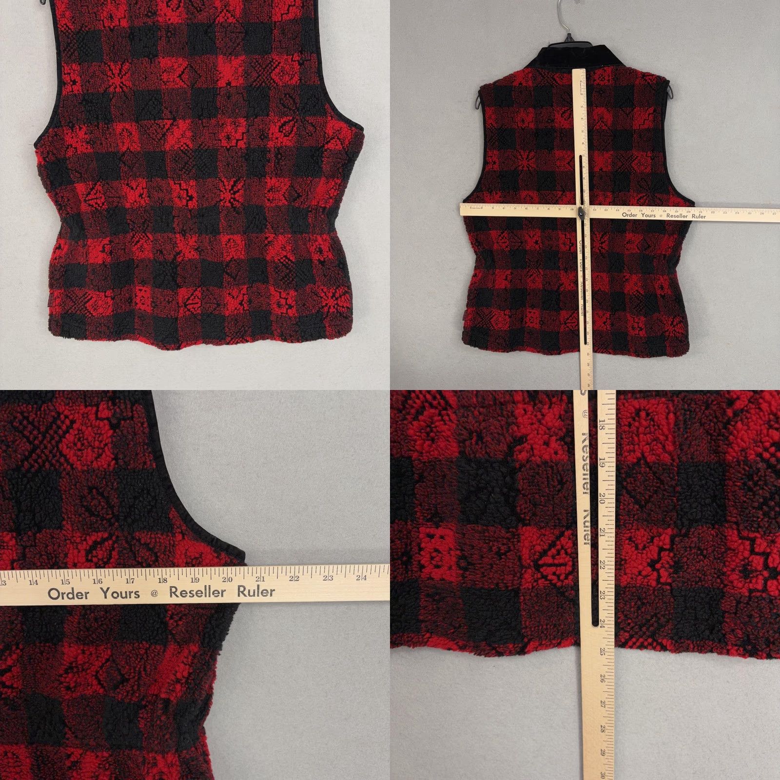 Vintage VINTAGE Woolrich Vest Womens M Red Black Buffalo Plaid Fleece Sherpa Outdoor Cabin Size M / US 6-8 / IT 42-44 - 8 Thumbnail