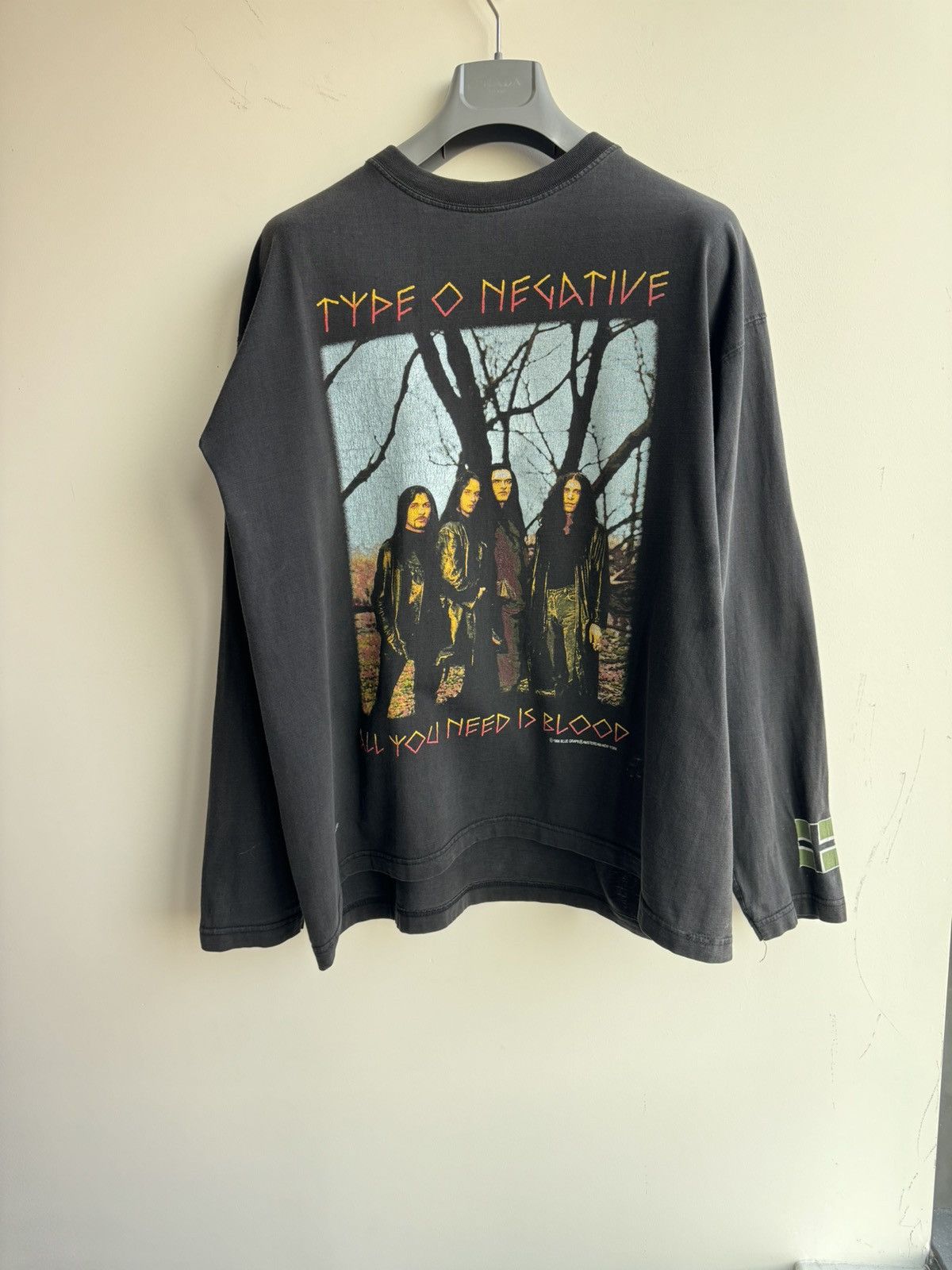 VINTAGE TYPE O NEGATIVE FADED OVERSIZED LONG SLEEVE SHIRT