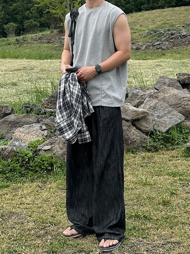 Japanese Brand × Jean Retro casual loose wide leg straight leg jeans Size US 32 / EU 48 - 3 Thumbnail