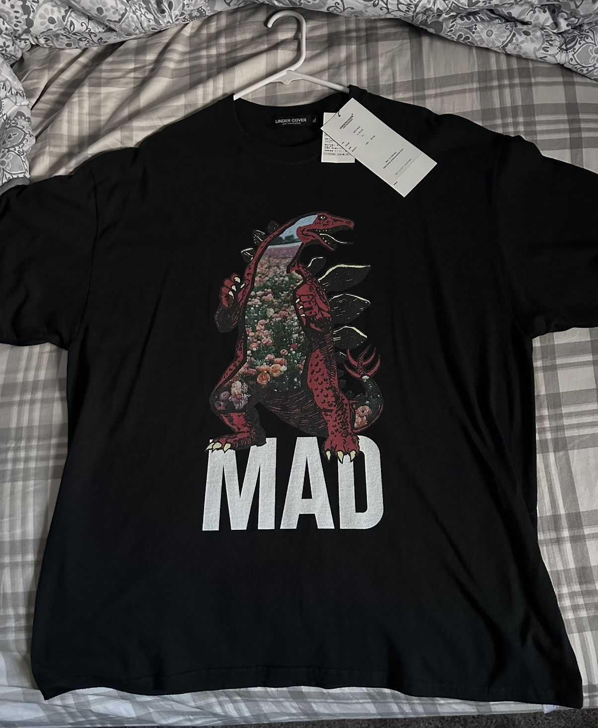 image of Undercover Godzilla “Mad” T-Shirt in Black, Men's (Size XL)