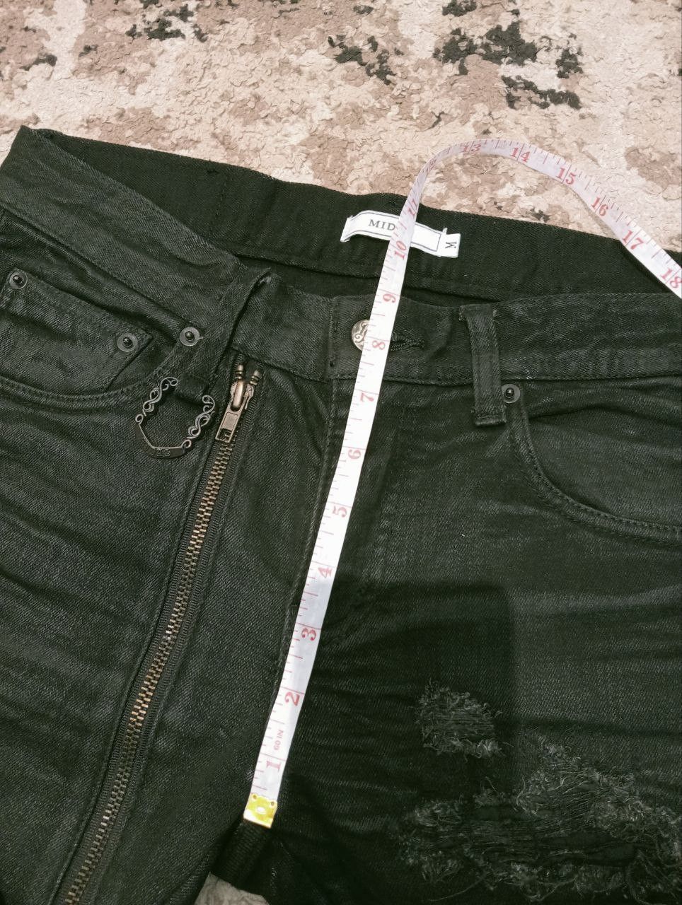 Japanese Brand JAPANESE MIDAS ZIPPER DISTRESSED LOOK STRETCH JEANS Size US 32 / EU 48 - 14 Thumbnail