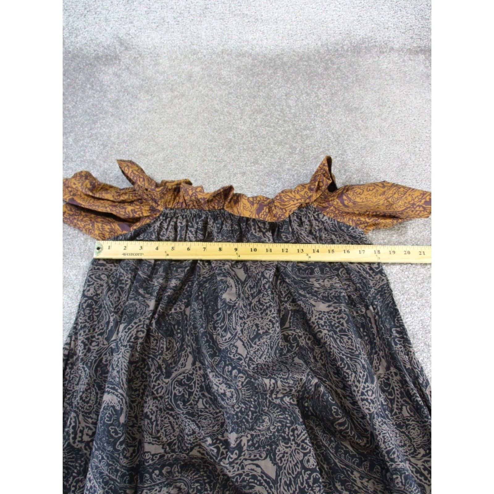 Free People VINTAGE Free People Sophie Mini Dress Womens Small Brown Gray Cotton Size S / US 4 / IT 40 - 6 Thumbnail