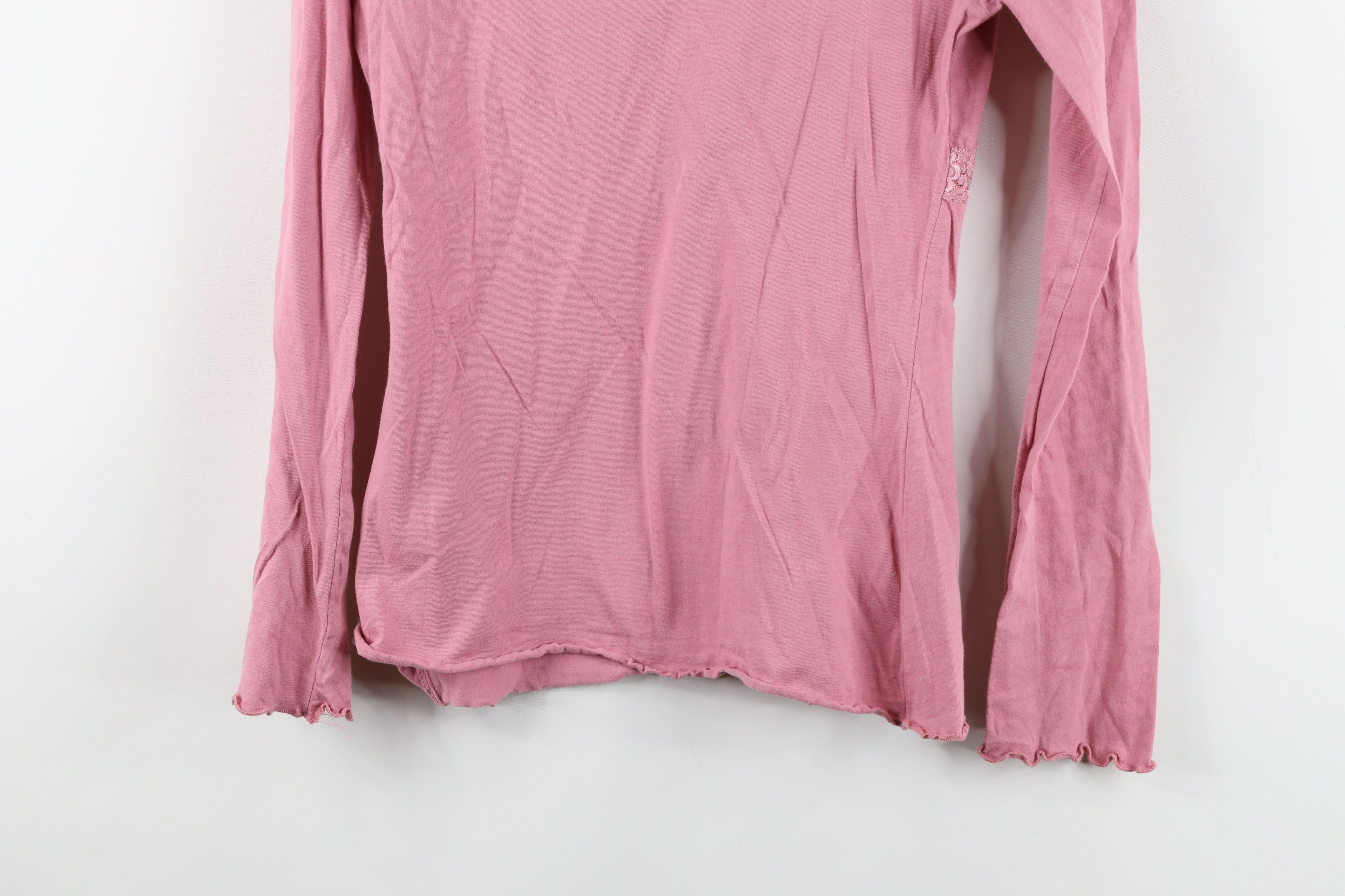 Vintage Vintage 90s Y2K Babydoll Lace Marled Shirt Top Pink USA Size M / US 6-8 / IT 42-44 - 12 Thumbnail