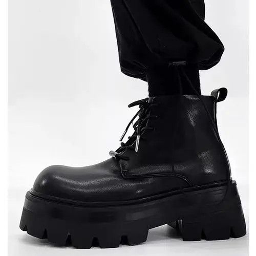 VIBE Black Thick Sole Big Head Derby Boots Size US 8 / EU 41 - 6 Thumbnail