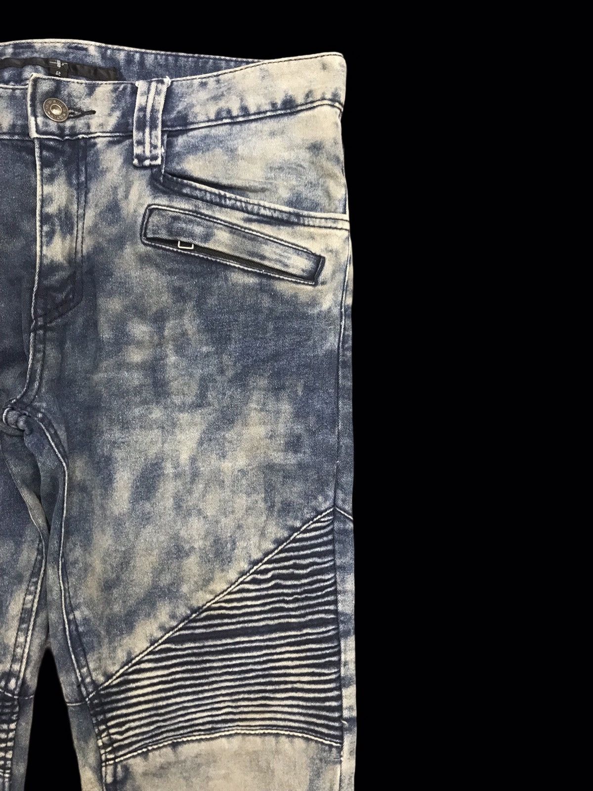 Japanese Brand × NO ID 💥ARCHIVAL💥NO ID ACID WASH BIKER PANT F172 Size US 32 / EU 48 - 3 Thumbnail