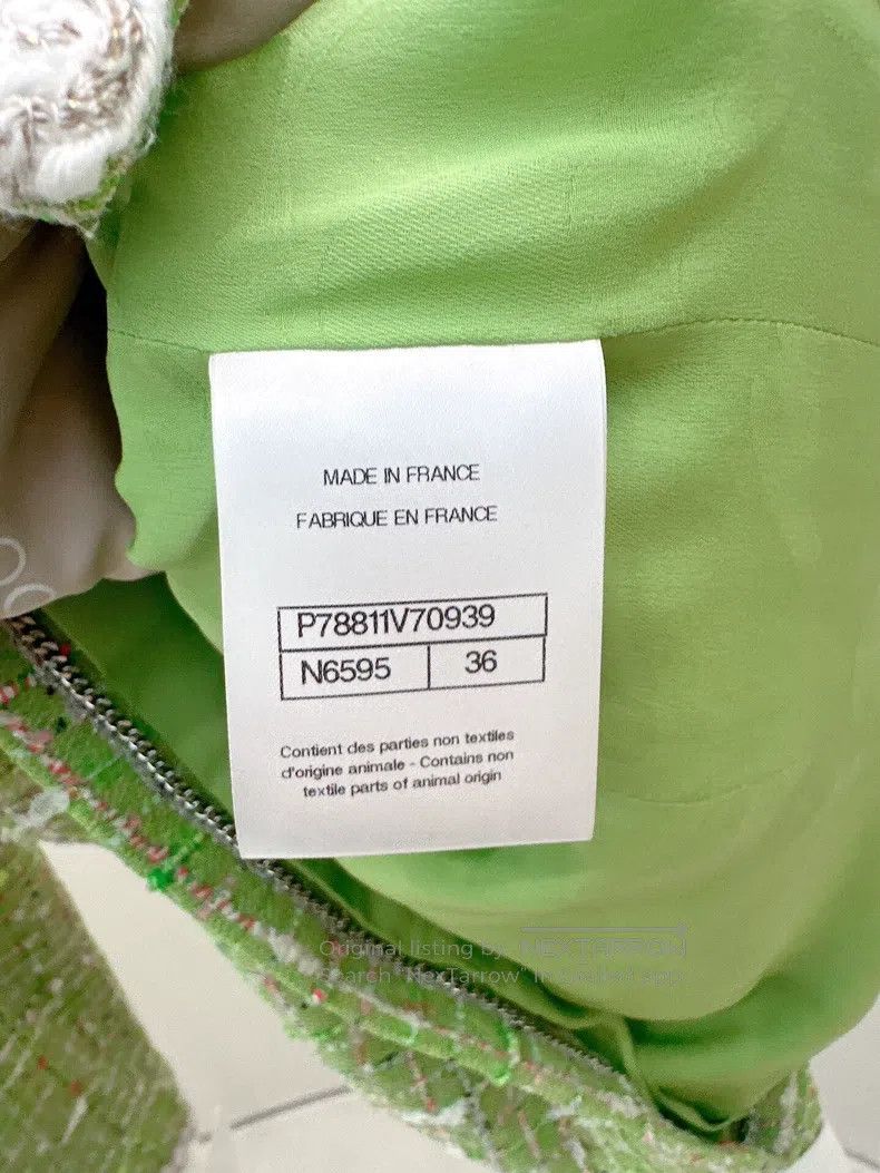 Chanel Chanel 25C Early Spring Green Tweed Coat Size XS / US 0-2 / IT 36-38 - 4 Thumbnail