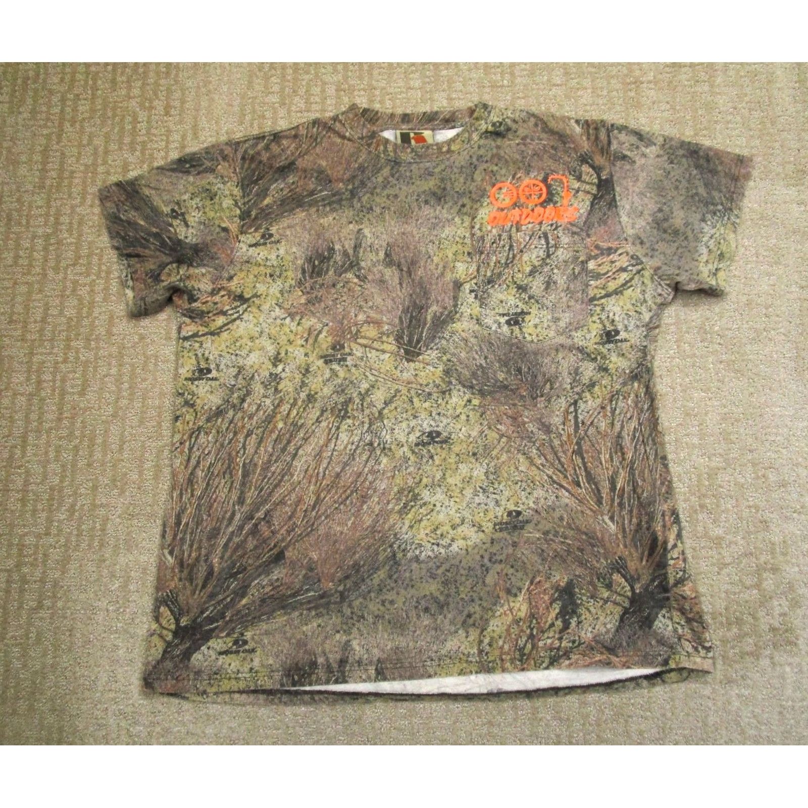 Vintage VINTAGE Russell Shirt Men 2XL Brown Mossy Oak Camo Short Sleeve Hunting Brush Size US XXL / EU 58 / 5 - 2 Thumbnail