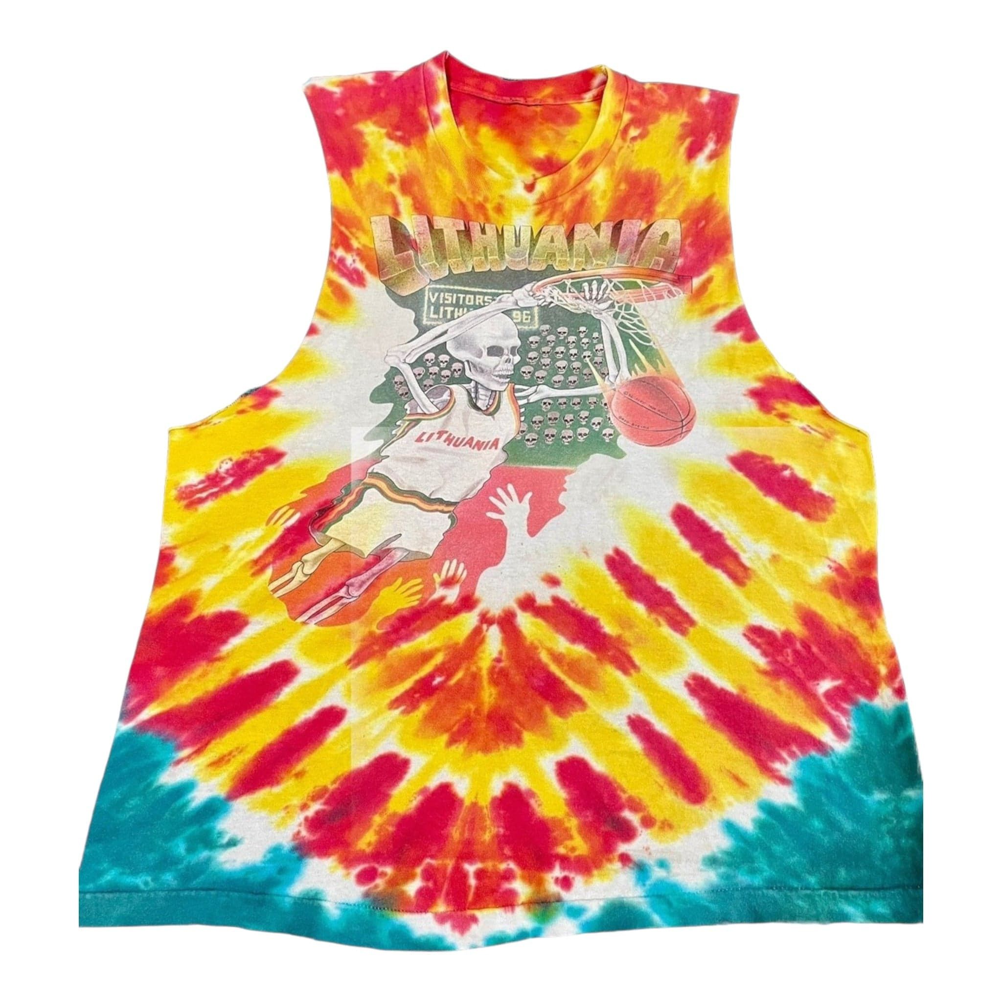 Vintage 1992 Lithuania Olympics Logo Sleeveless Tee Shit Ti Dye Mul Size US L / EU 52-54 / 3 - 1 Thumbnail