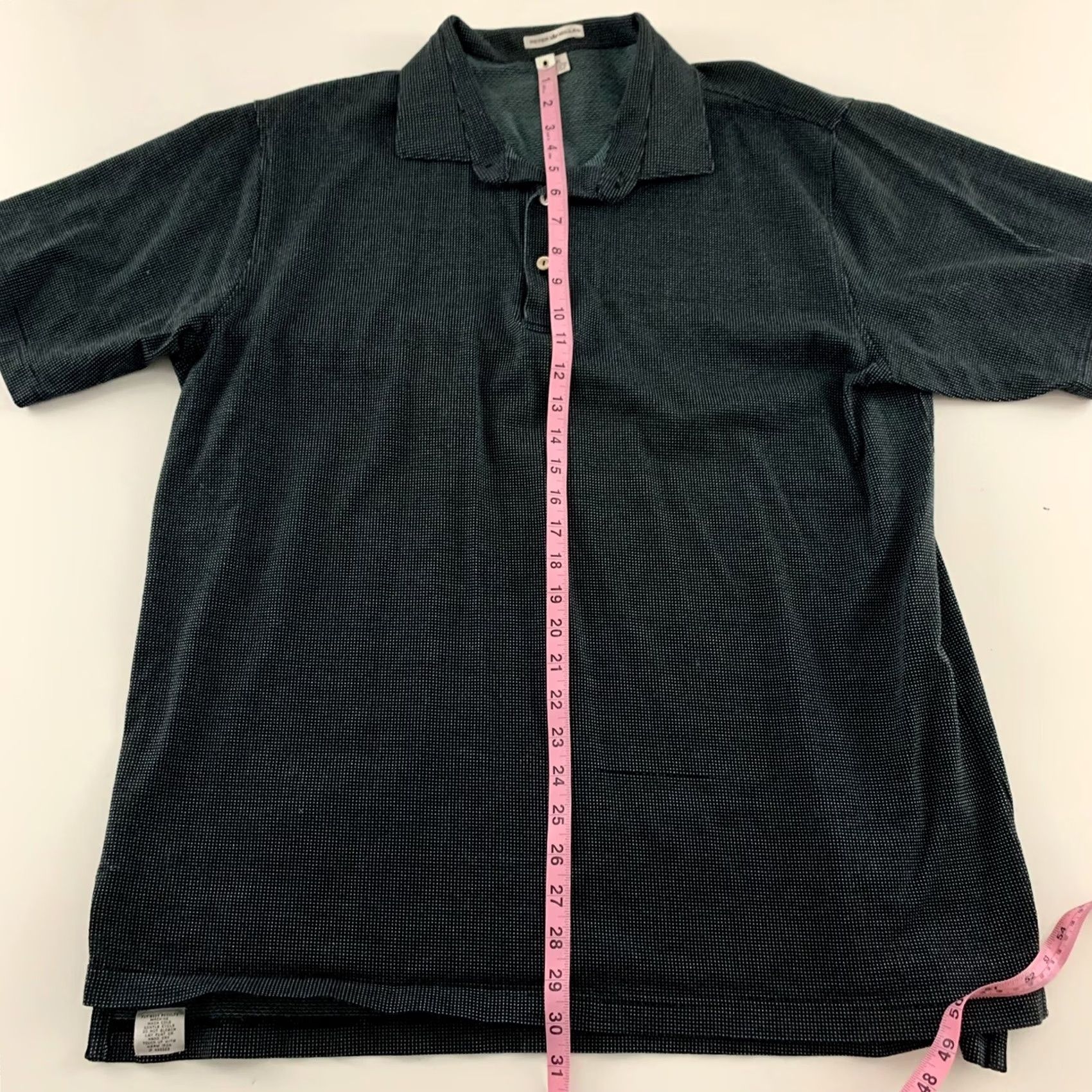 Peter Millar Peter Millar Short Sleeve Golf Polo Shirt Men's XL Black Teal 100% Cotton Button-Up Sports Summer Comfort Regular Knit Shirt Size US XL / EU 56 / 4 - 6 Thumbnail