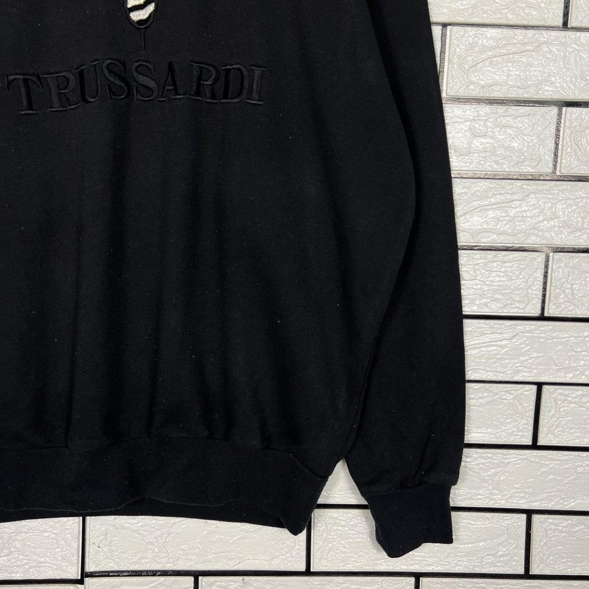 Trussardi TRUSSARDI Embroidery Big Logo Crewneck Sweatshirt #3949-C180 Size US M / EU 48-50 / 2 - 7 Thumbnail