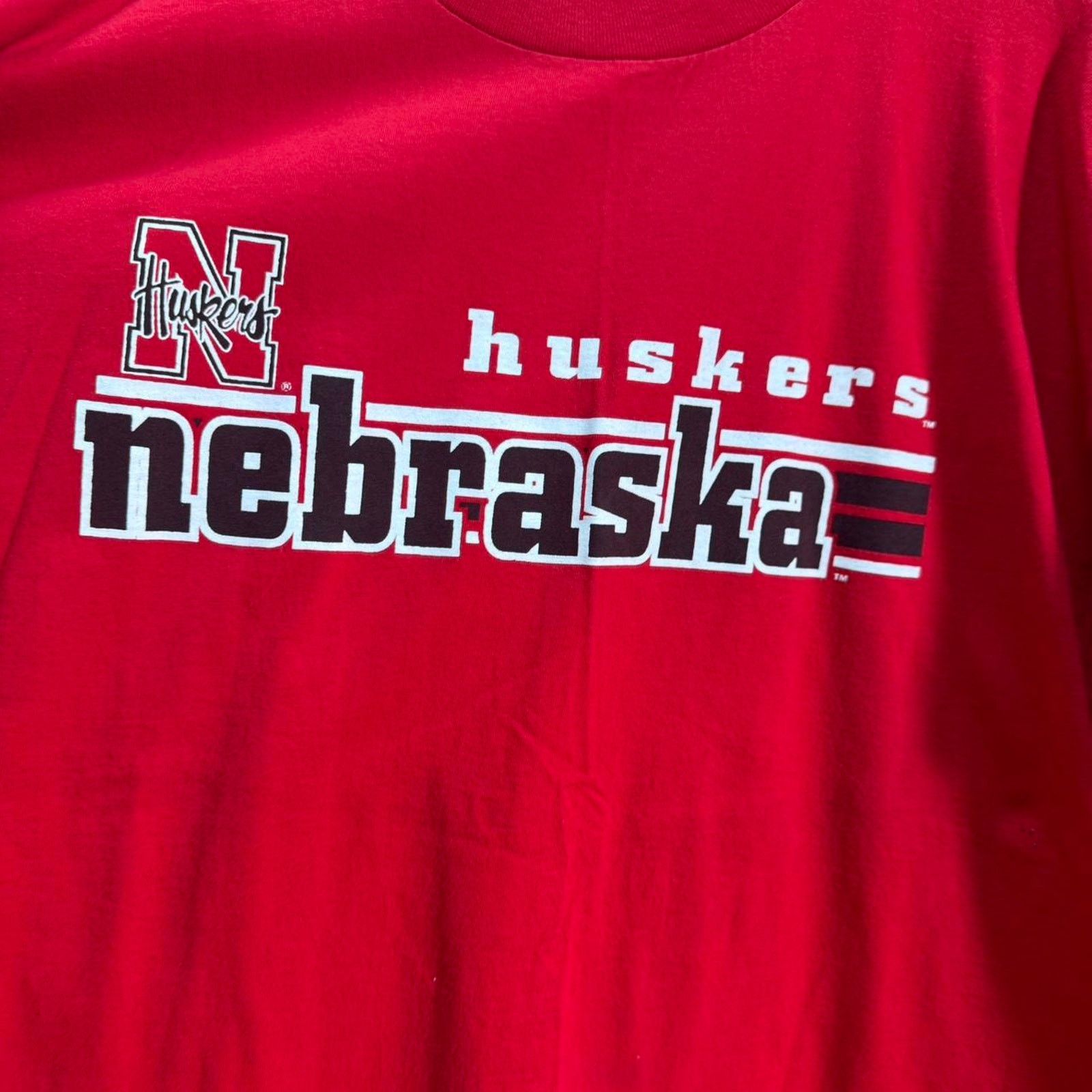 Vintage Vintage 90s Nebraska Huskers Cornhuskers Football T-Shirt Size US XXL / EU 58 / 5 - 3 Thumbnail