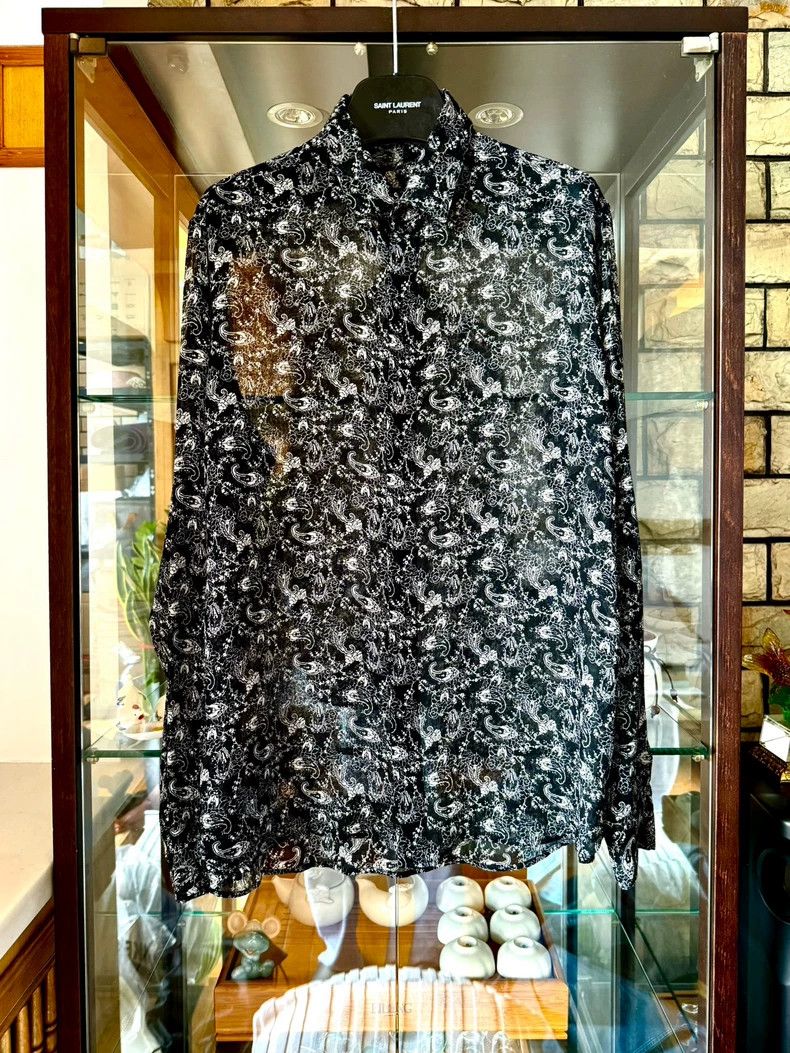 Saint Laurent Paris Saint Laurent Black and White Wool Shirt Size US S / EU 44-46 / 1 - 1 Thumbnail