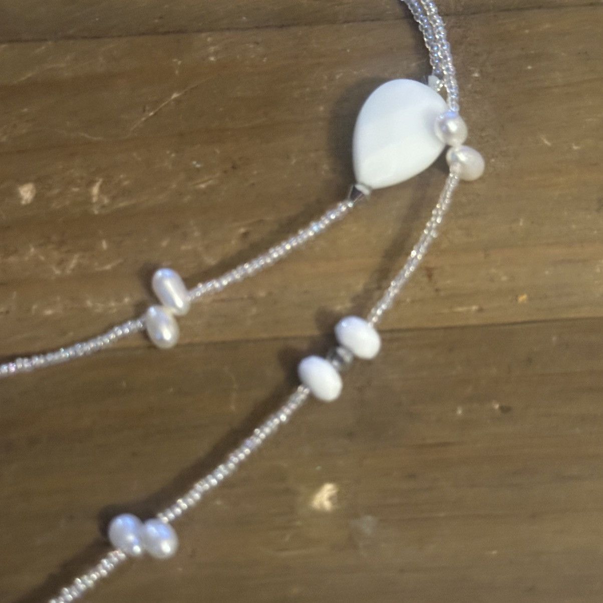 Other Layered white bead and pearl seed bead Y necklace Size ONE SIZE - 4 Thumbnail