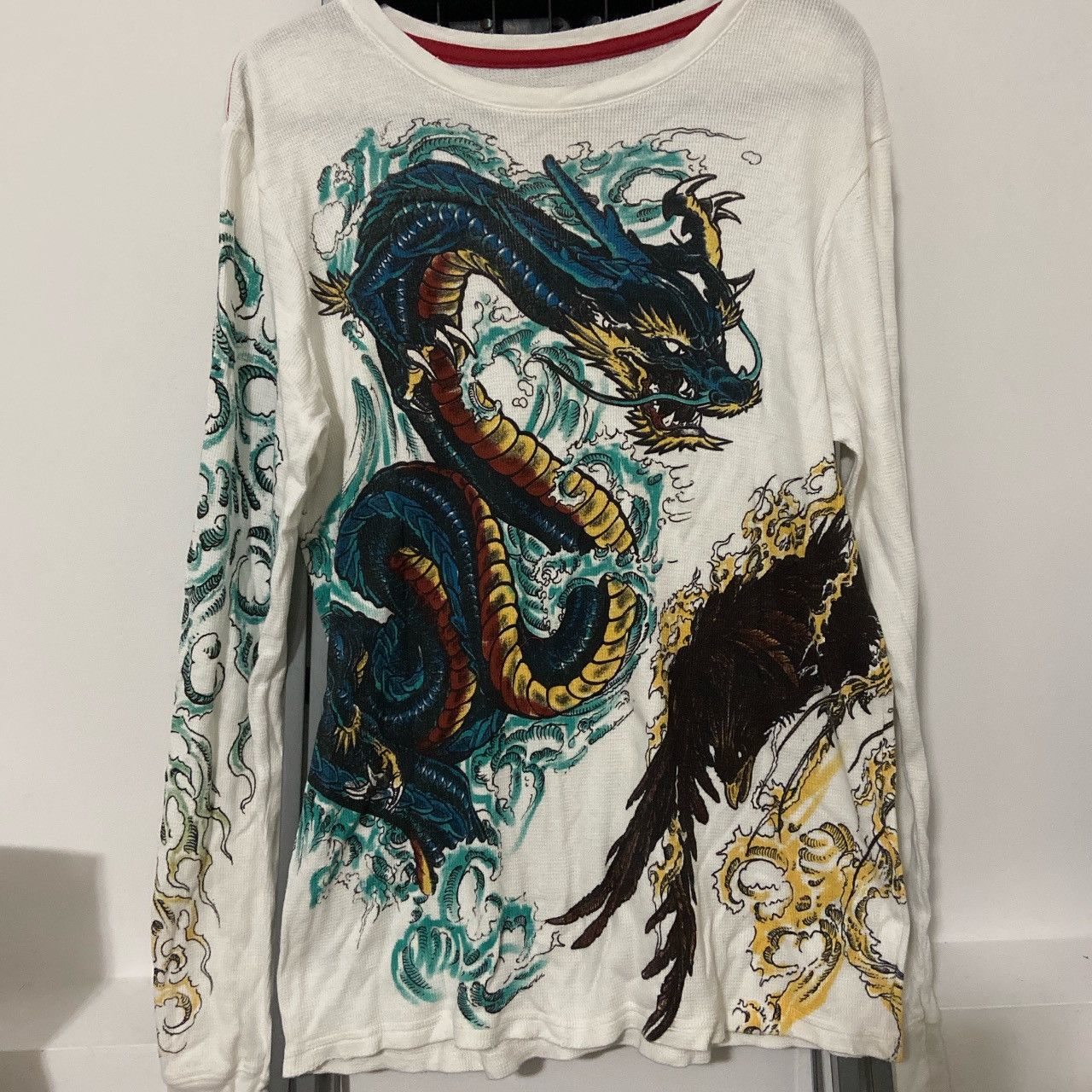 Affliction × Vintage Affliction Waffle Thermal Dragon Kari Barba Limited Ed Size US M / EU 48-50 / 2 - 4 Thumbnail