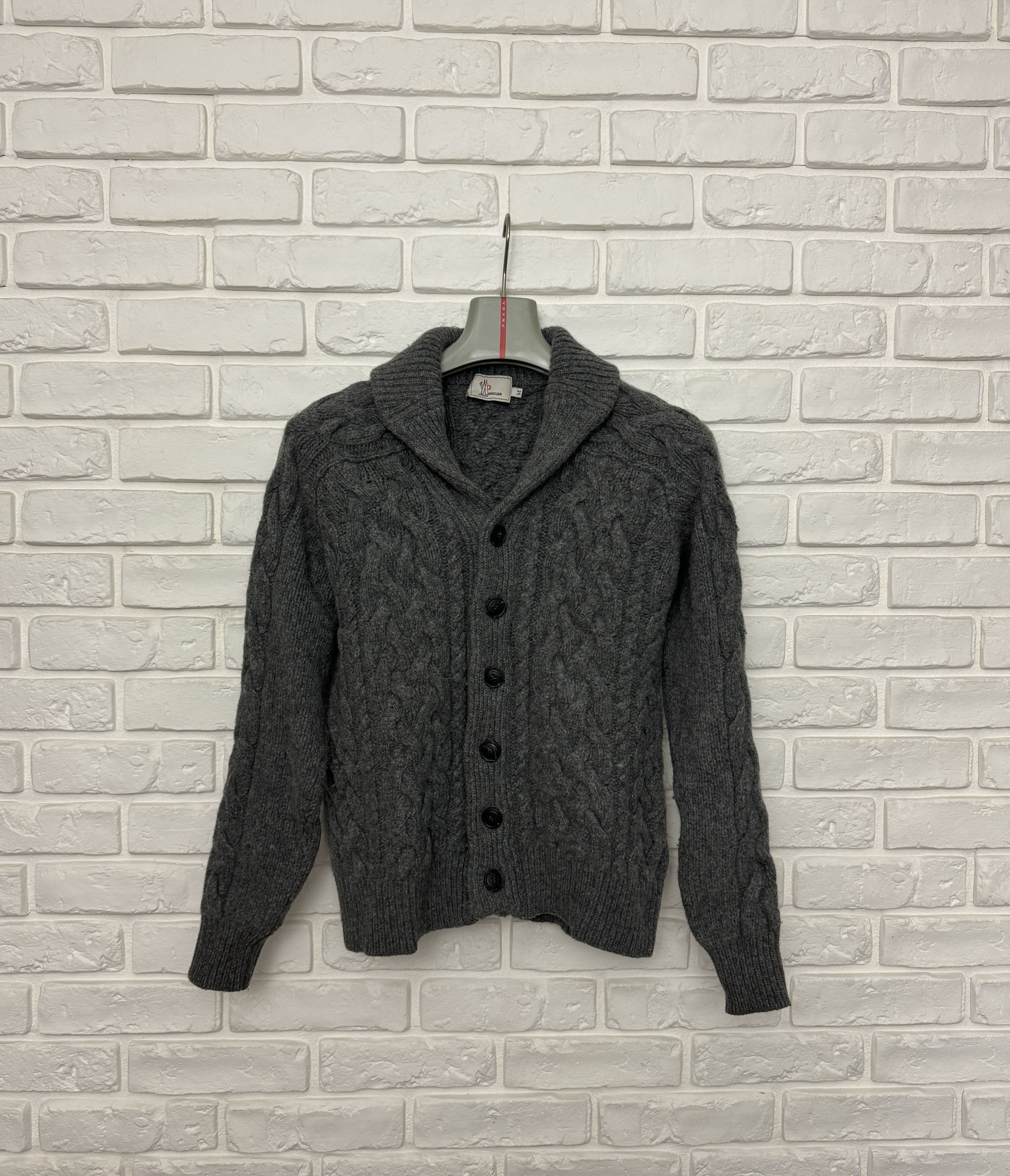 Moncler Moncler Maglione Tricot Cardigan Wool Sweater Gray Size M | Grailed